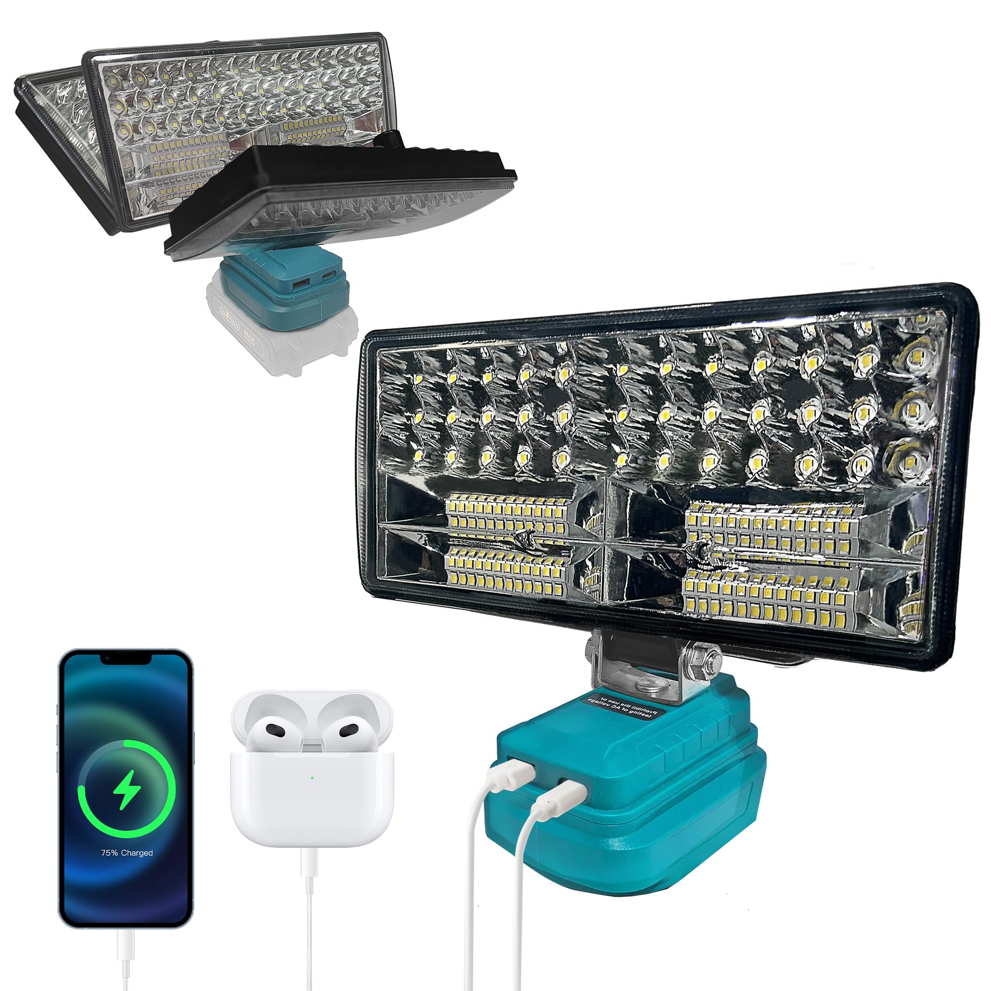 L1NXIXI Akku Lampe für Makita 18V-LXT Akku, 90W 6800LM Akku
