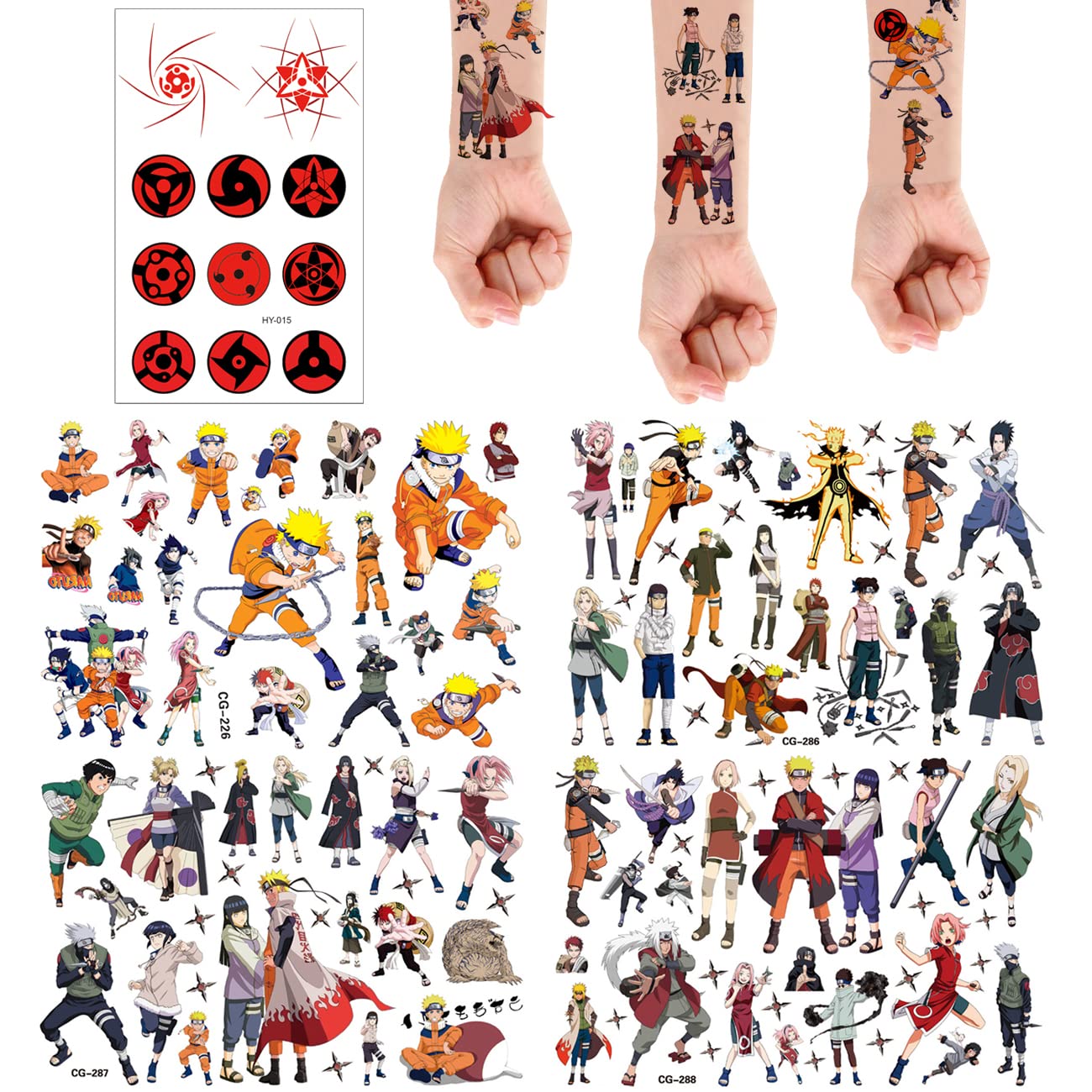 Buy 5 Sheets Temporary Tattoos for KidsMiotlsy, Naruto Temporary