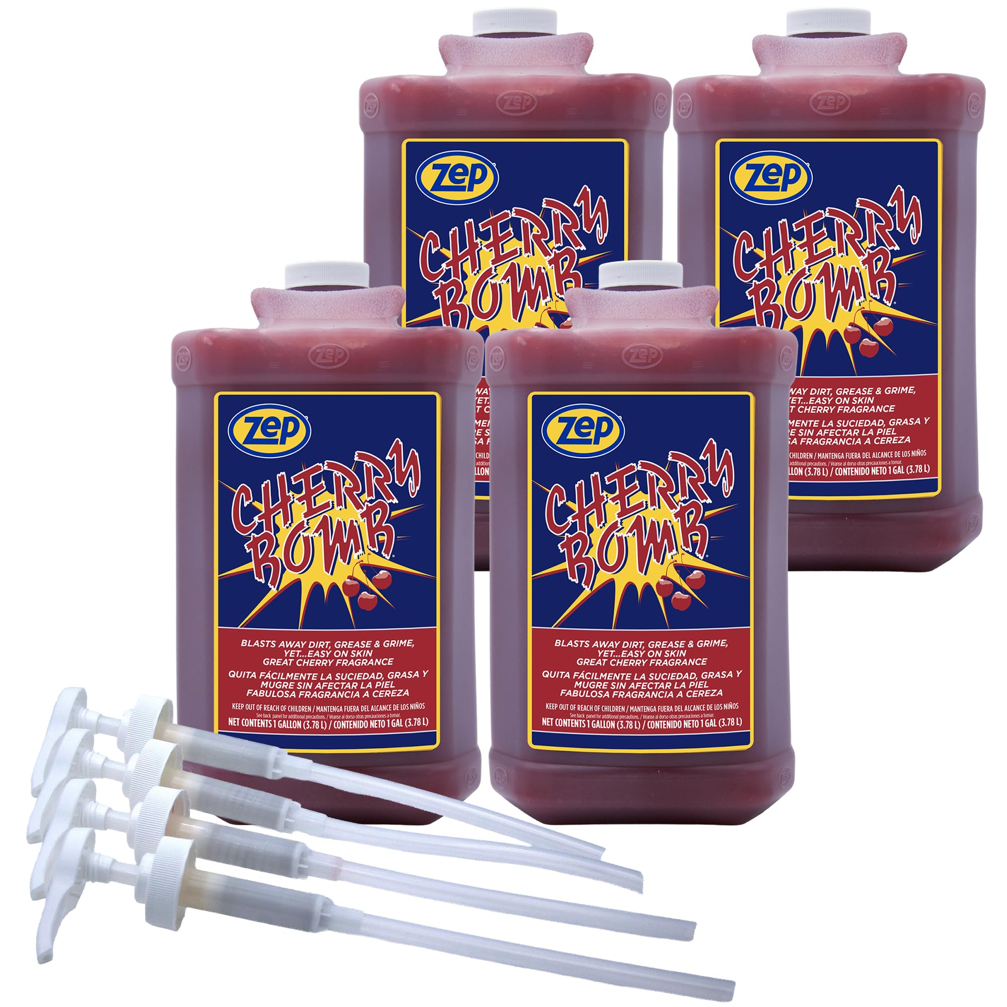 Zep Cherry Bomb Hand Cleaner Gel with Pumice - 1 Gallon (Case of 4)