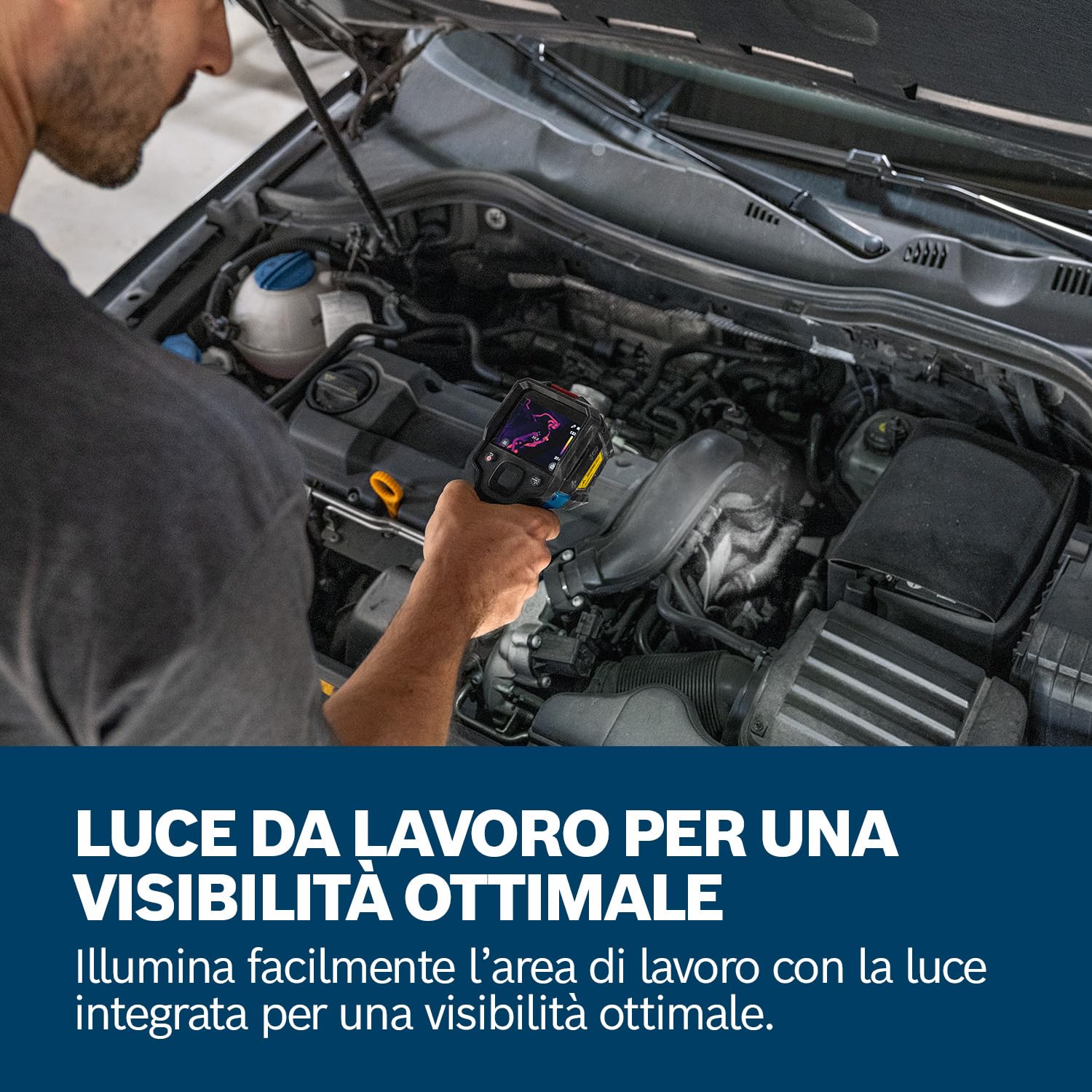 Bosch professional Termocamera GTC 12V-450-13 (256x192 px, da -20°C a +450 °C, doppia alimentazione, batteria agli ioni litio GBA 12V 2,0 Ah, caricabatterie GAL 12V-40, custodia, cavo USB-C®, L-Boxx)