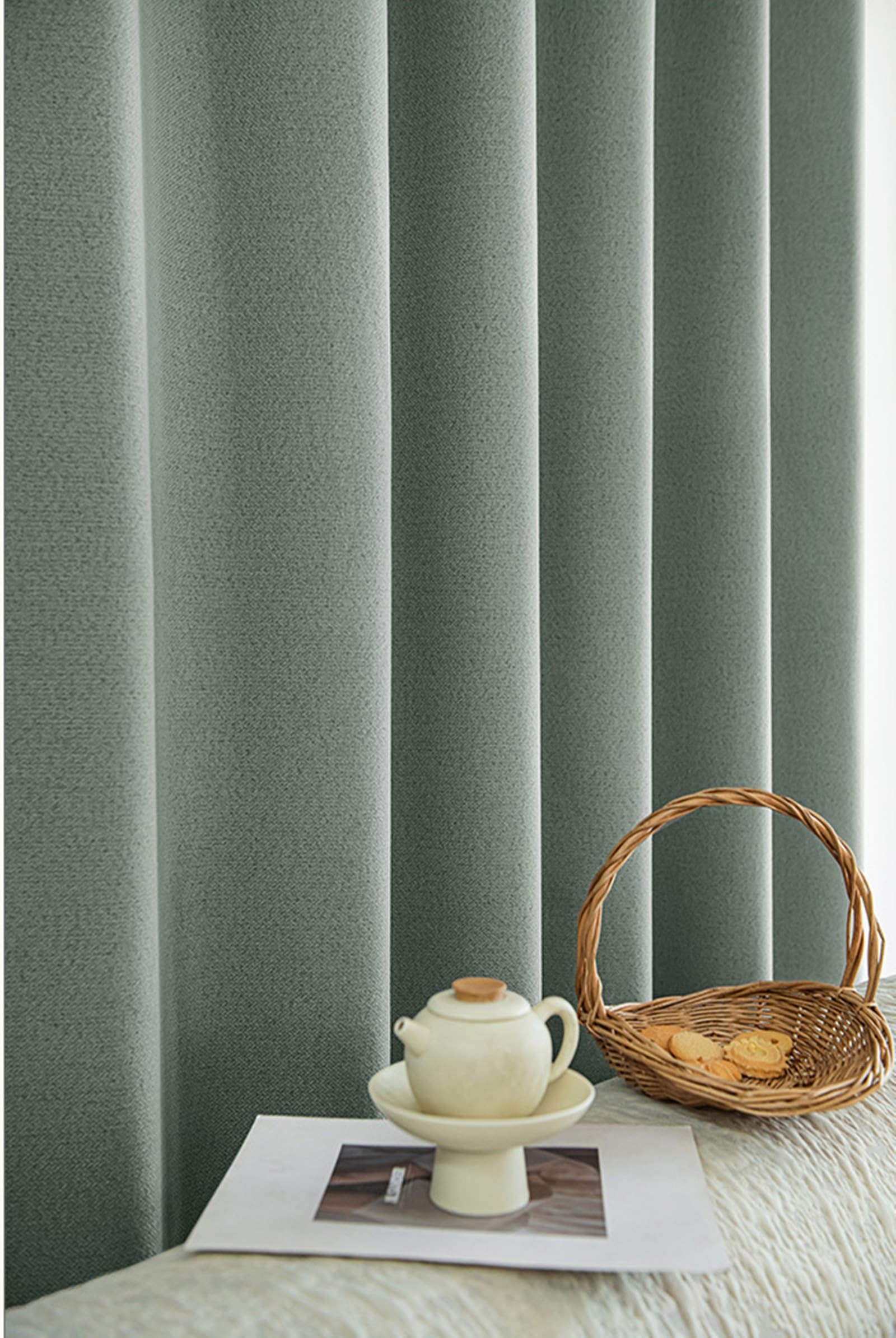 Tenda per soggiorno in jacquard, colore blu, grigio, con occhielli, 160 cm, opaca, in cotone, per camera da letto, 160 x 96 cm