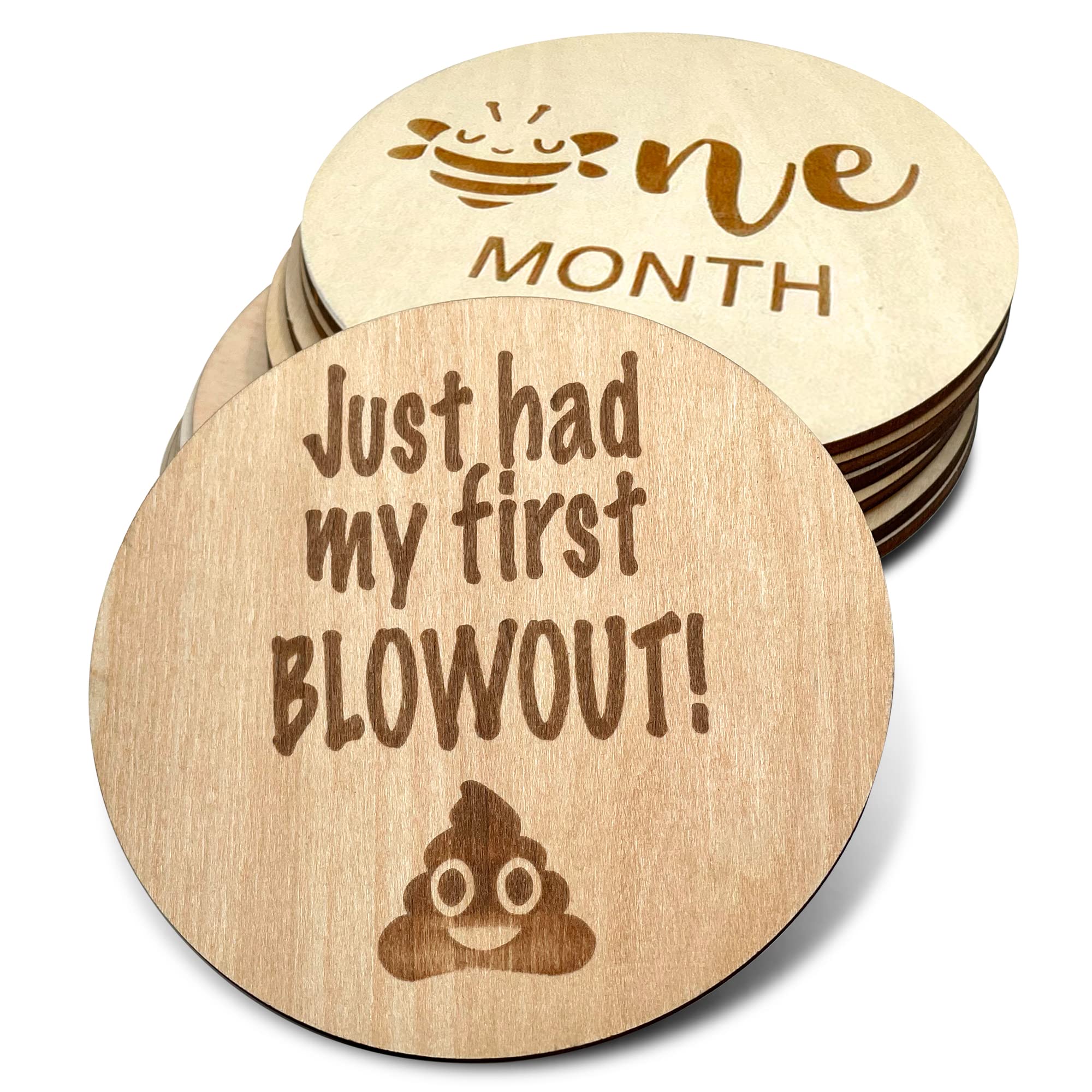 Buy Funny Wooden Baby Monthly Milestone Discs, Gender Reveal Gifts for