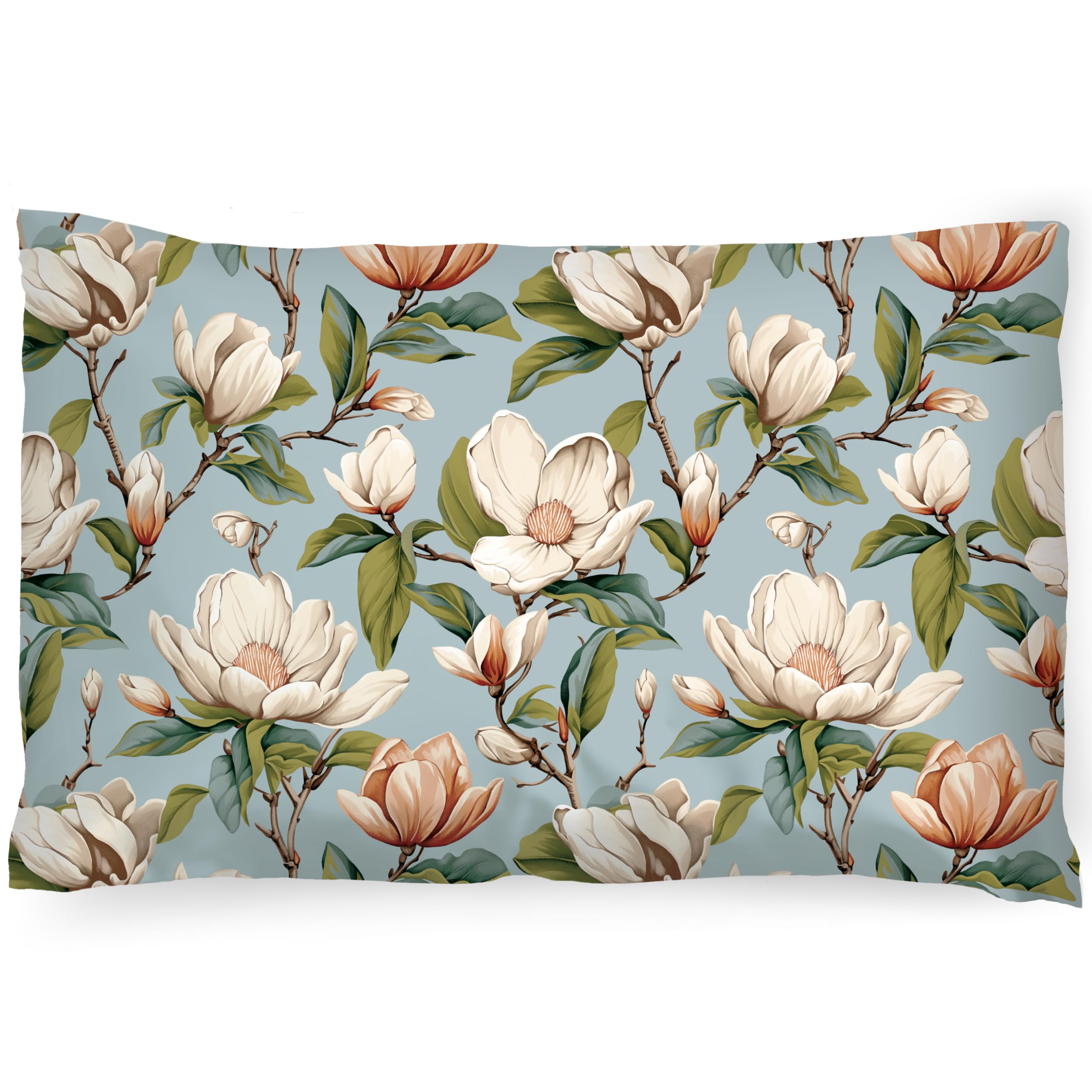 PinkZebra Kopfkissenbezug, Kissenbezug 30 x 50 cm aus 100% Baumwolle, Kissenhülle, Öko-tex Standard 100, bezüge mit Reißverschluss, Apfelbaumblüten