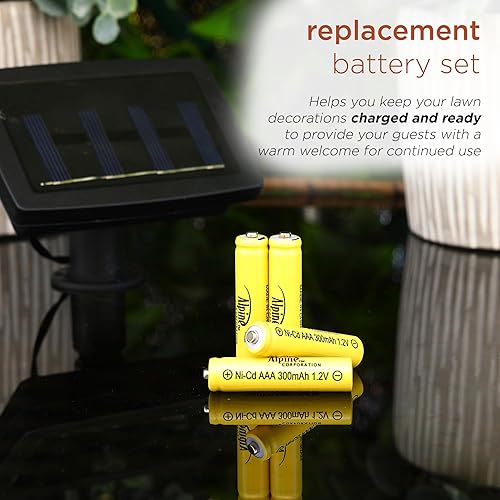 Miniatura 4 de Alpine Corporation AAA Ni-CD Baterías recargables de repuesto para luces de jardín alimentadas por energía solar, juego de 4