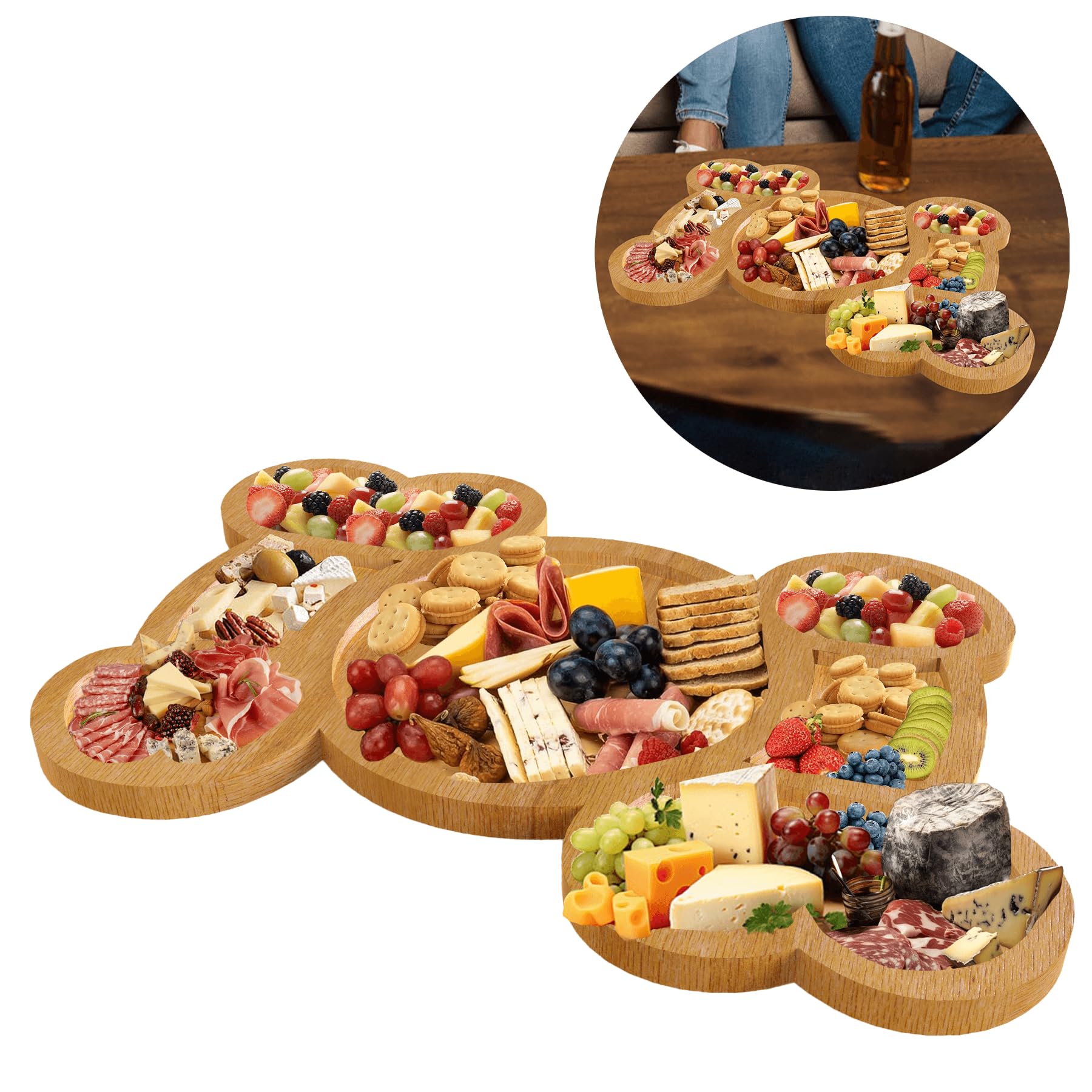 Charcuterie Boards Gift Set, Charcuterie Board, Personalized Gifts, Bamboo Cheese Board, Cheese Board Set, Wedding Gifts for Couples,House Warming Gifts New Home, (Style B)