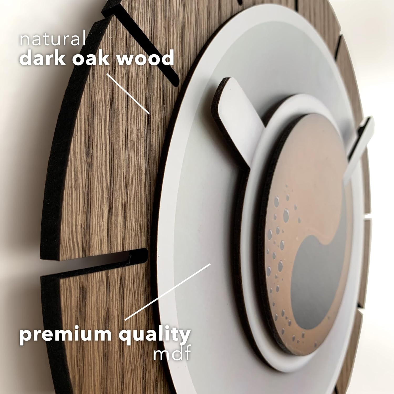 goodtime Coffee Cup Wall Clock, White & Brown Wall Decor, Modern, Silent Clock, Coffee Time Clock, 11.5 inches, Coffee Theme, Quartz Mechanism, Unique Decorative Kitchen Gift for Men and Women