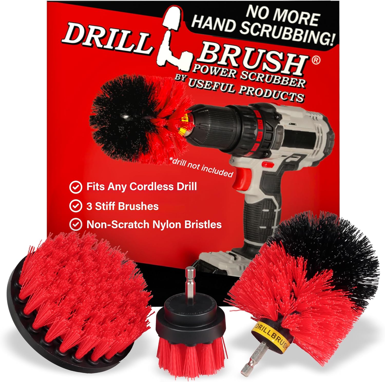 Drill Brush Power Scrubber Attachment Set