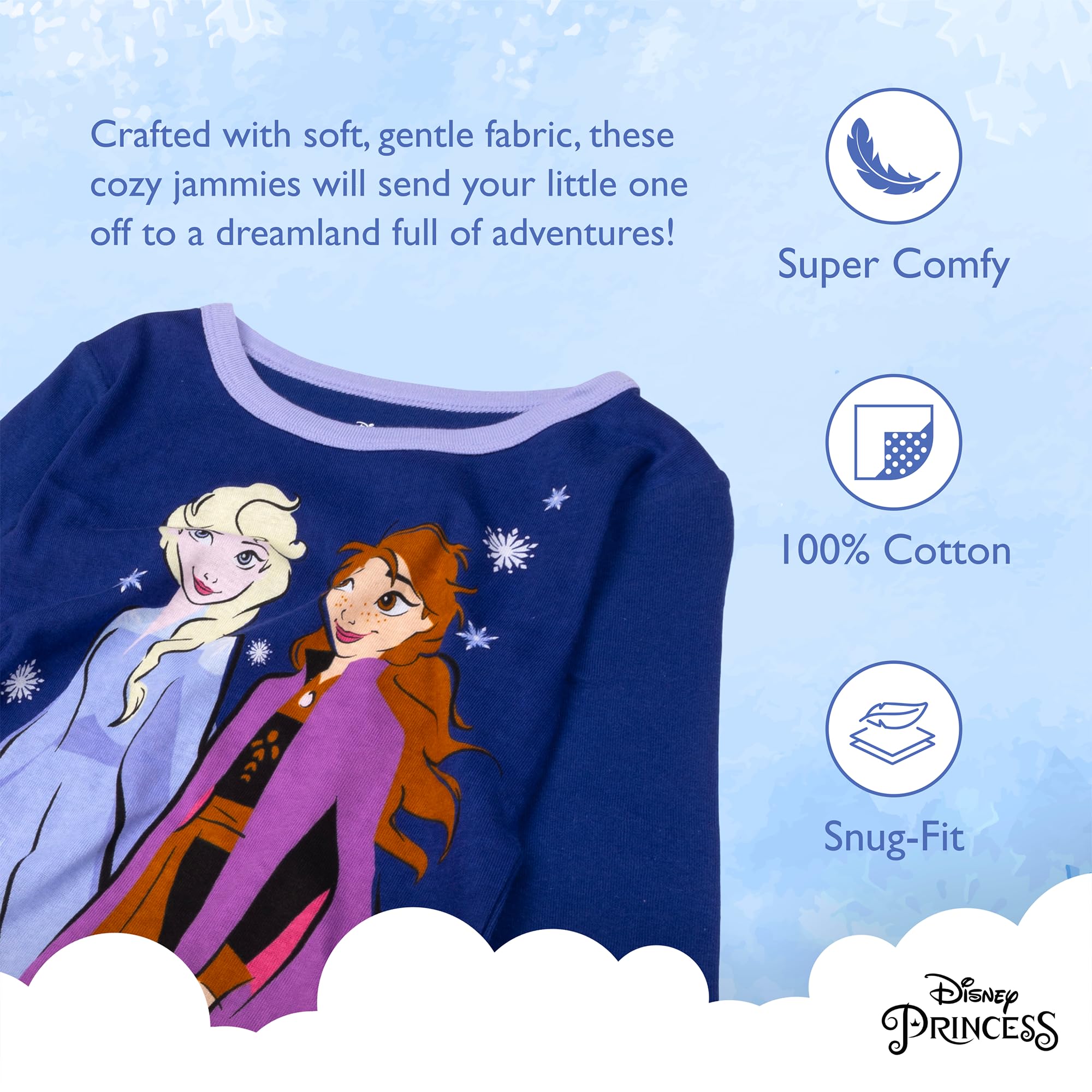 Disney Mädchen 2-Piece Snug-fit Cotton Holiday Pajama Set, Soft & Cute for Kids Pyjamaset (2er Pack)