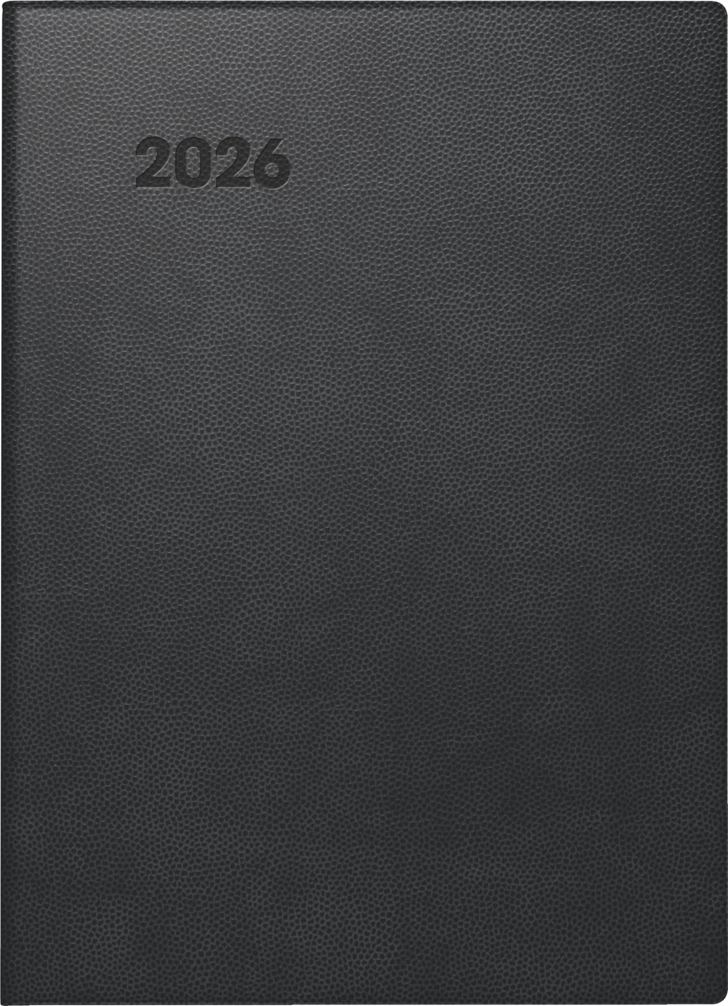 BRUNNEN Pocket Calendar Model 736 2026 | A6, Plastic, Black
