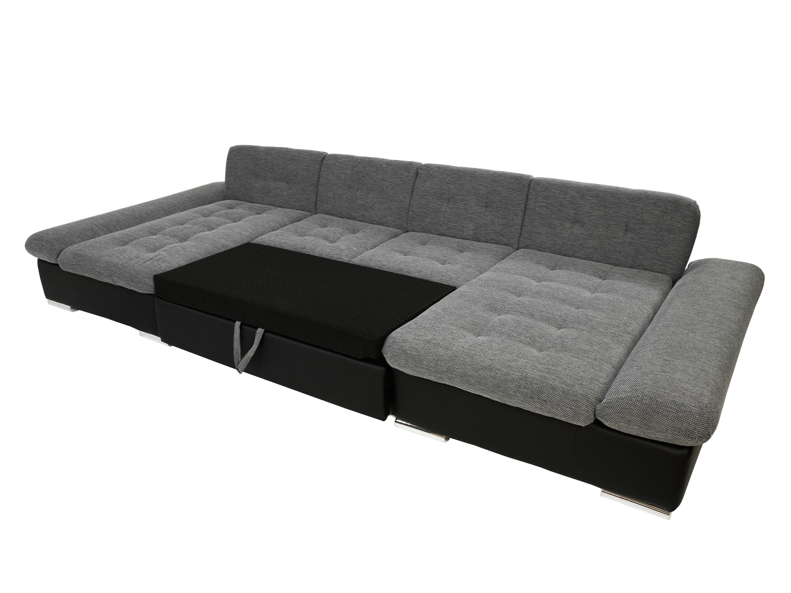 Mirjan24 Divano angolare Alia con braccioli regolabili, 2 cassette da letto e funzione sleep, divano ad angolo a forma di U dal produttore, divano e paesaggio residenziale (Flow 12)
