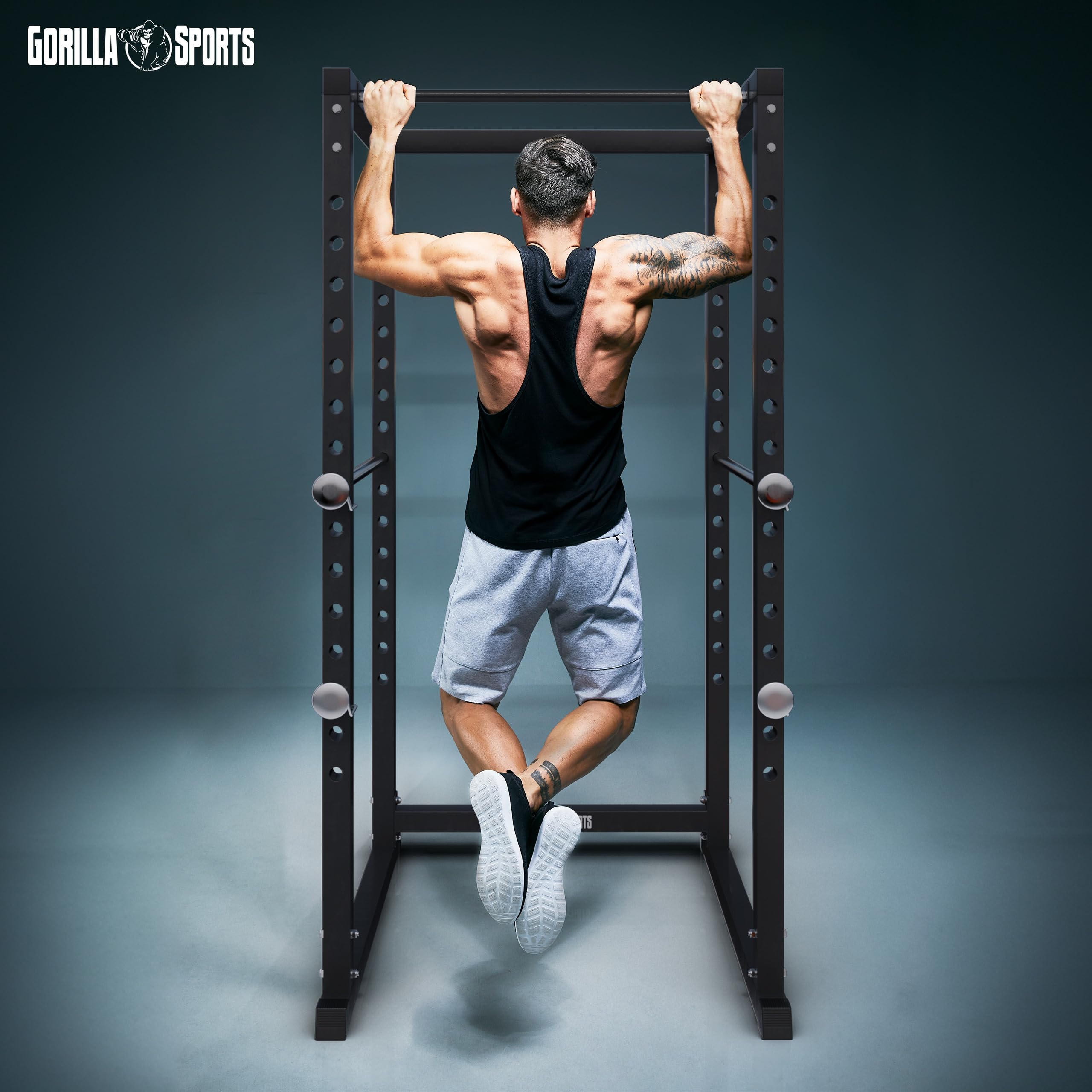 GORILLA SPORTS® Power Rack - 103x120x212cm, Altezza Regolabile, Acciaio, Carico: 250kg - Multifunzione Palestra, Smith Machine, Macchinari Palestra, Rack Pull Up, Trazioni, Stazione, Attrezzi