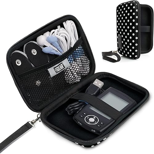 USA GEAR Estuche de viaje pequeño para estimuladores musculares de unidad TENS compatible con Belifu, HiDow, AUVON 2 unidades de salida, funda para