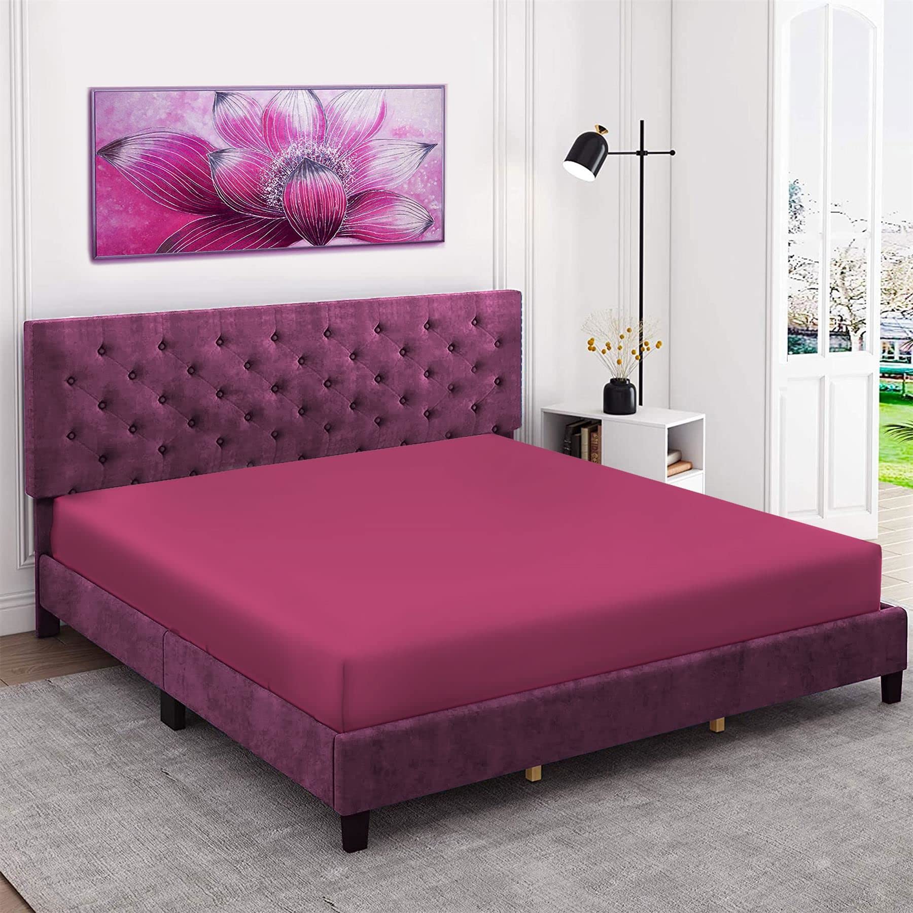 A2Z Easy Iron Percale Fitted Sheet Cotton Single Double King Super King Bed Sheet