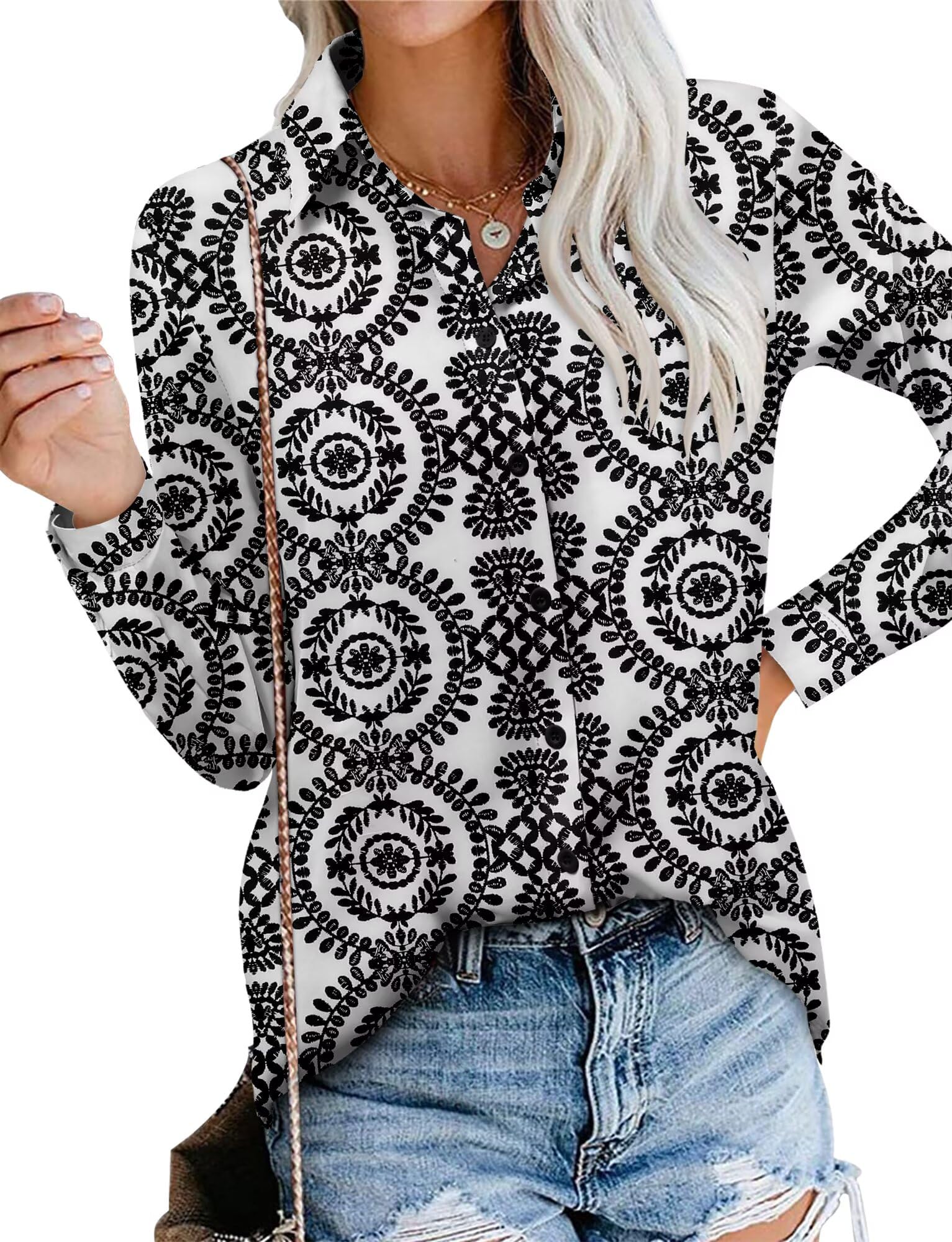 Magritta Women's Shirts Fashion Long Sleeve Tops Button Down Blouses