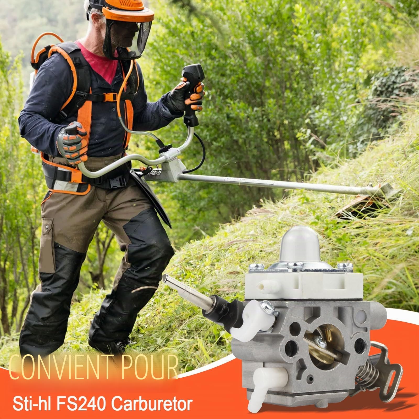 Kit carburateur 4147-120-0625 pour Stihl FS240 FS260C avec filtre à air 4147 141 0300