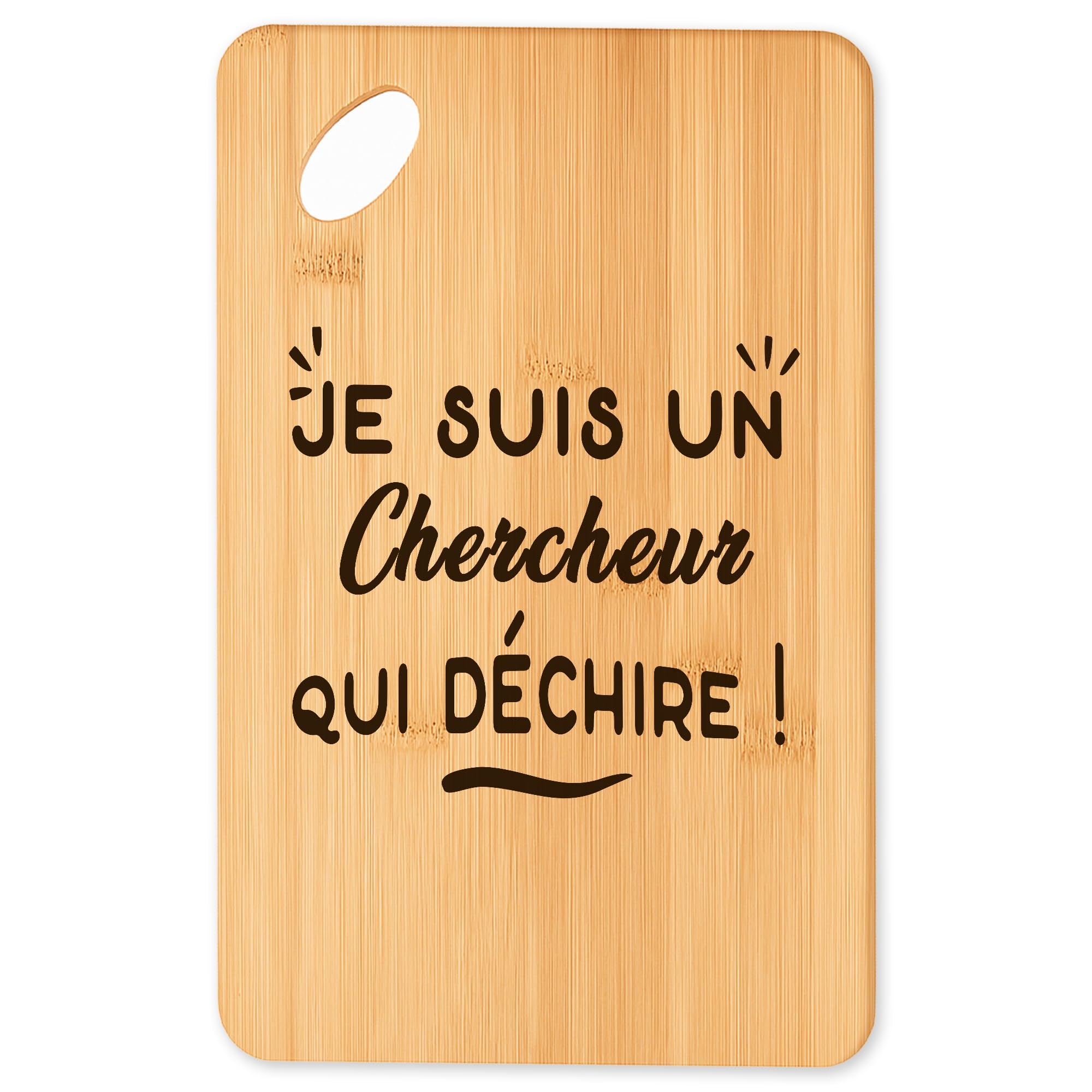 Planche à découper Chercheur durable en bambou massif pour présentation de plateaux apéritifs