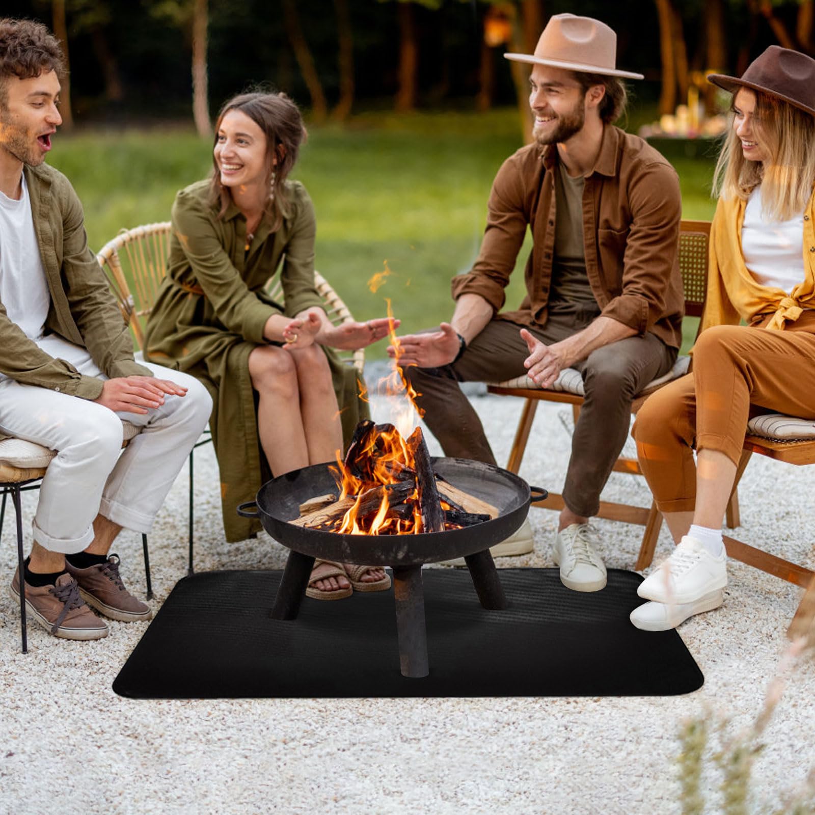 TOPCHANCES Tappetino ignifugo, resistente al calore, resistente al fuoco fino a 850 °C, facile da pulire, per barbecue all'aperto, ignifugo, a prova di scottature e contro alte temperature (165 x 122