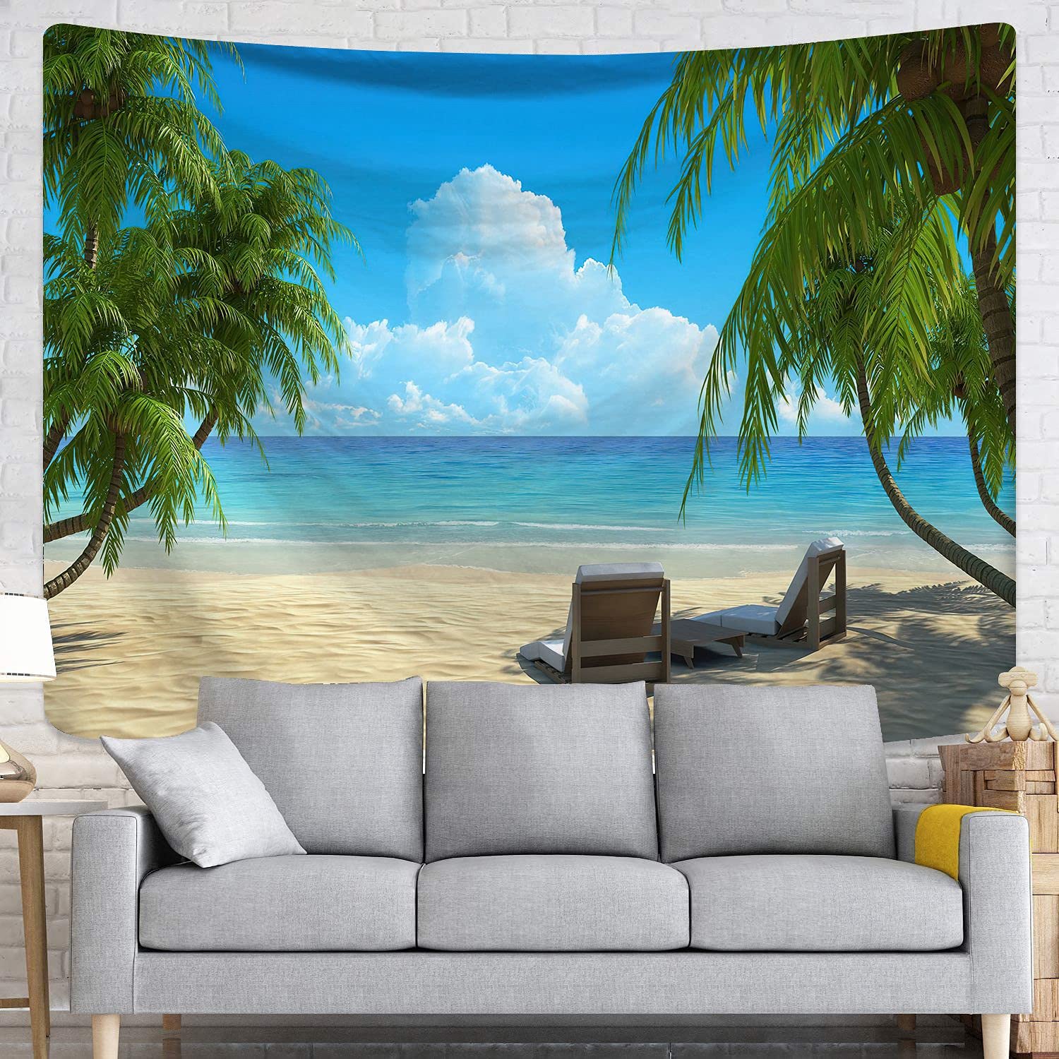 Wandteppich Meereslandschaft 130x150 Cm - 3D Druck Wandbehang Für Wohnzimmer & Schlafzimmer