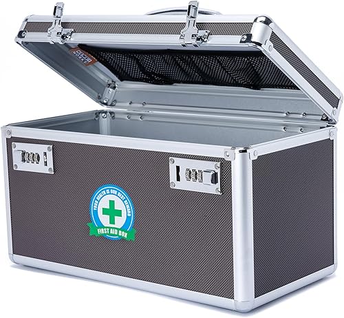 Hewei Works Caja de bloqueo con estuche de almacenamiento portátil 142 x 72 x 82 pulgadas organizador de bloqueo de medicamentos a prueba de niños