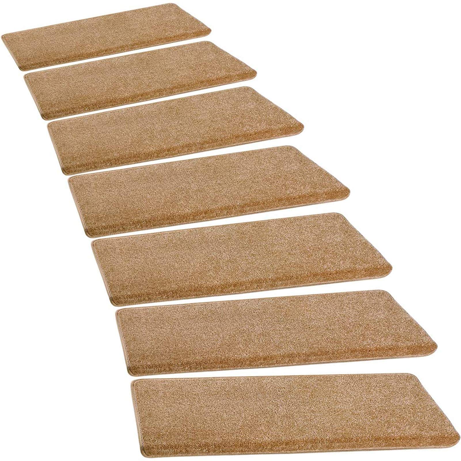 KAISUNNon Slip Carpet Stair Treads,Washable Stair mat Area Rug,Carpet Stair Treads Set,Great Stair Safety Product for Elderly, Pets and Children (1pc,Khaki)
