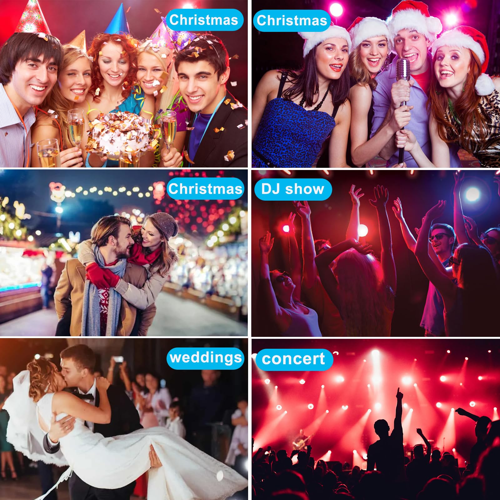 4Piezas RGB Focos LED Par con 36 LED, Luces para Escenarios Luces de Discoteca con Control Digital Multiplex y Activación de Sonido para Disco KTV Bar Navidad Fiesta Boda