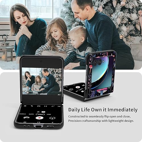 Vista 199 de Funda para Motorola Moto Razr Plus 2023 con protección de pantalla, cubierta trasera de policarbonato duro delgada y ultrafina con patrón de estante