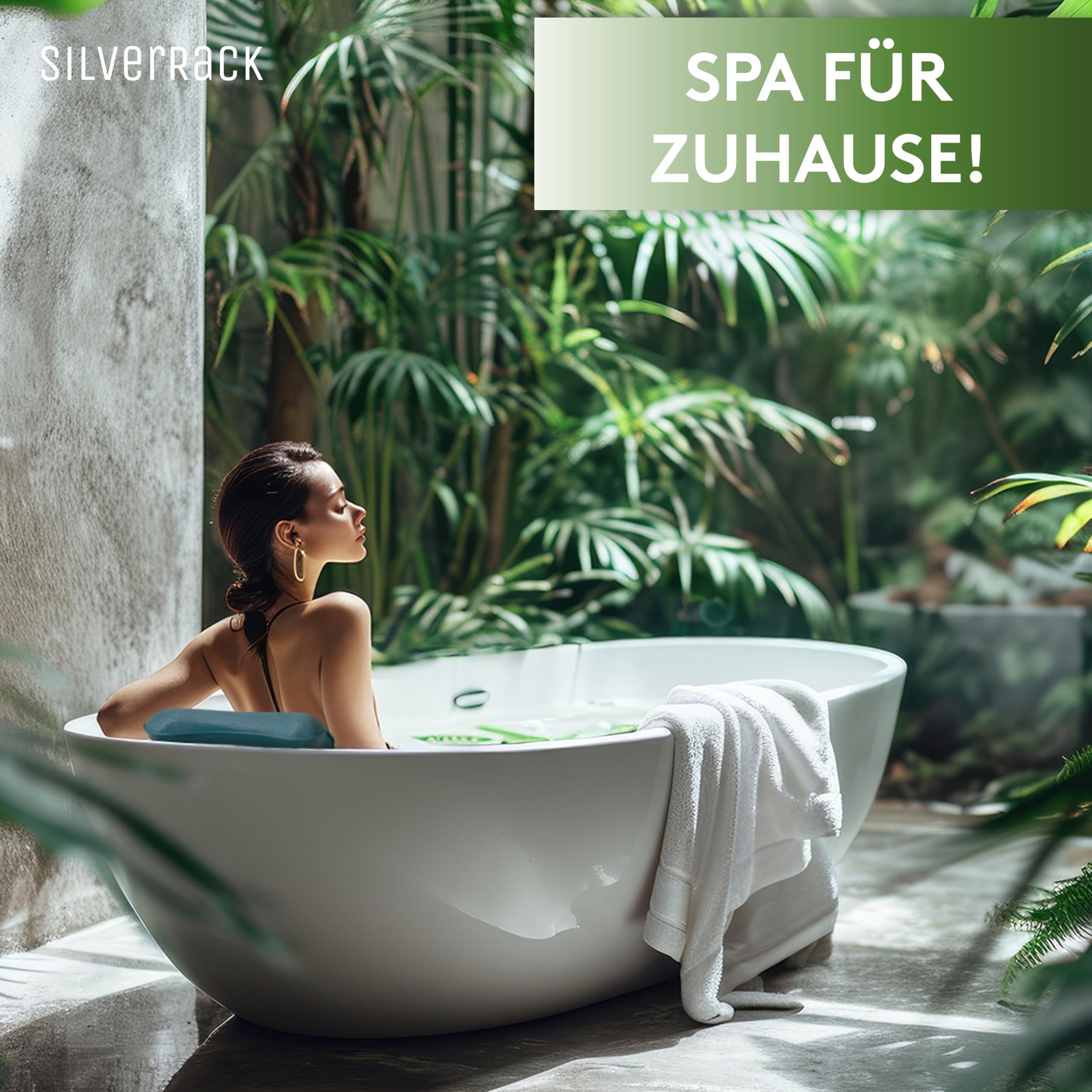 SilverRack Cuscino per vasca da bagno di alta qualità, con ventose, per cervicale e idromassaggio, accessorio per vasca da bagno