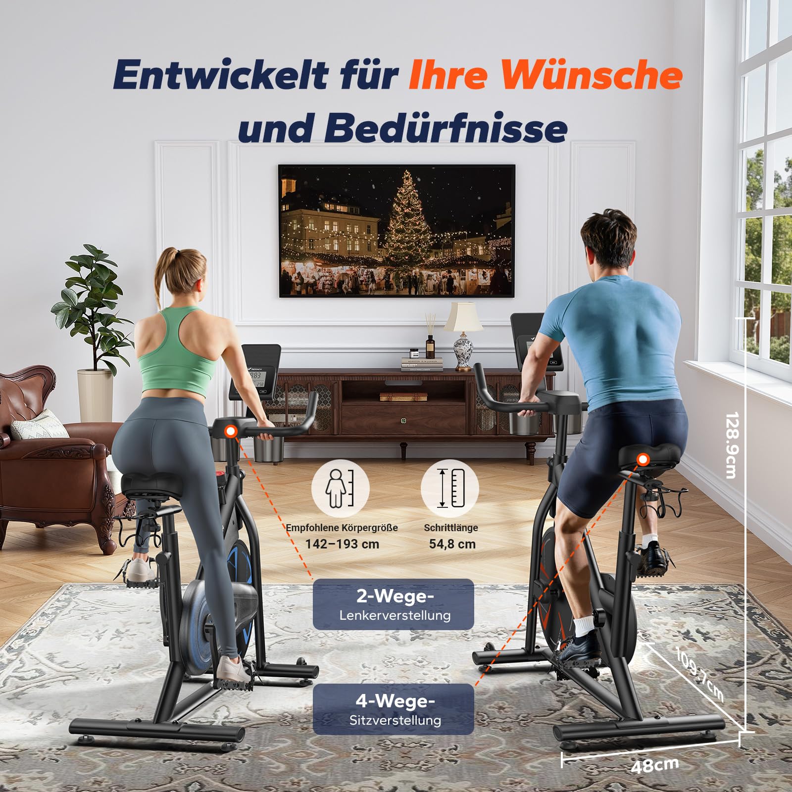 Merach Magnetyczny rower treningowy, cichy rower stacjonarny do domu z wygodną poduszką do siedzenia, rower spinningowy o udźwigu 150 kg, ekskluzywna aplikacja, uchwyt na tablet i kursy fitness