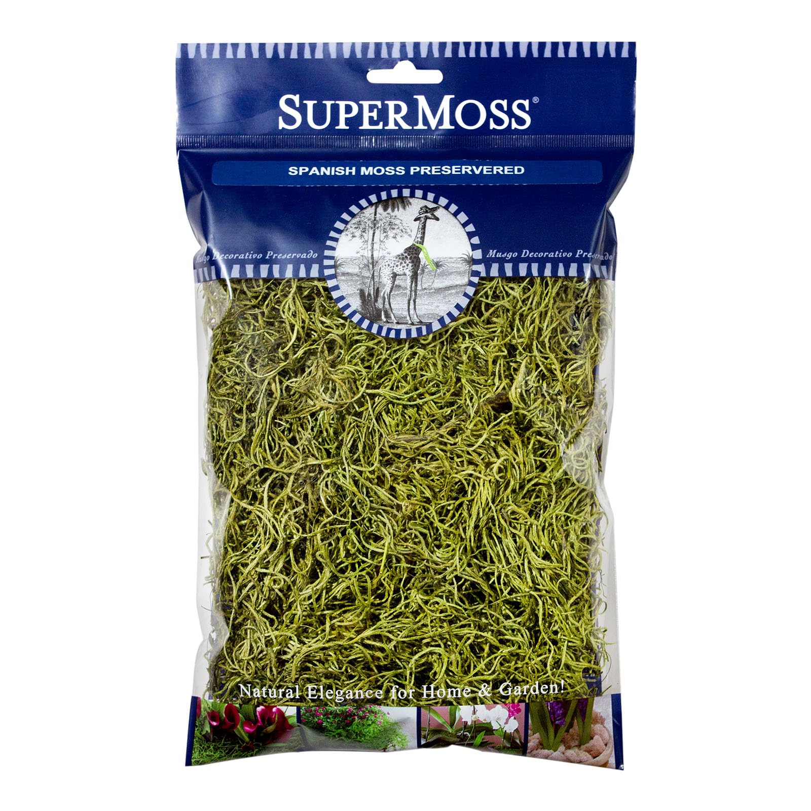 SuperMoss (26952) Preserved Spanish Moss – Decorative Moss for Crafts, Potted Plants, Fairy Gardens, Vase Filler, Floral Arrangements & Indoor/Outdoor Garden Projects, 120 Cu in, Chartreuse