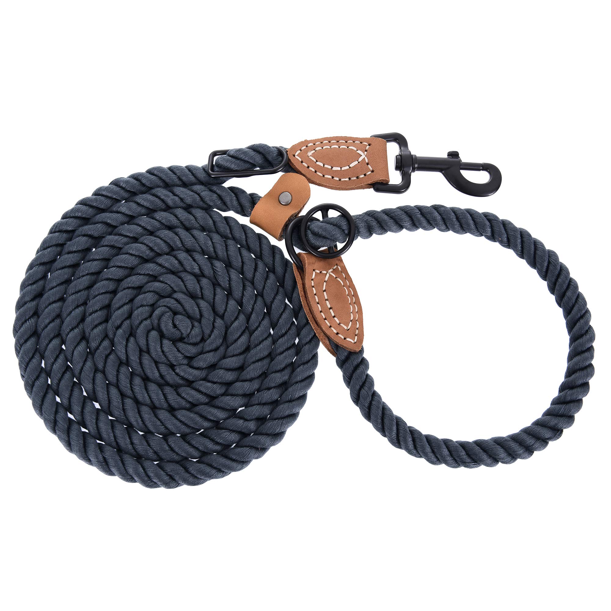 Mile High Life Guinzaglio Cane Corda Doppia con Aggancio in Metallo Robusto(Blu verde)