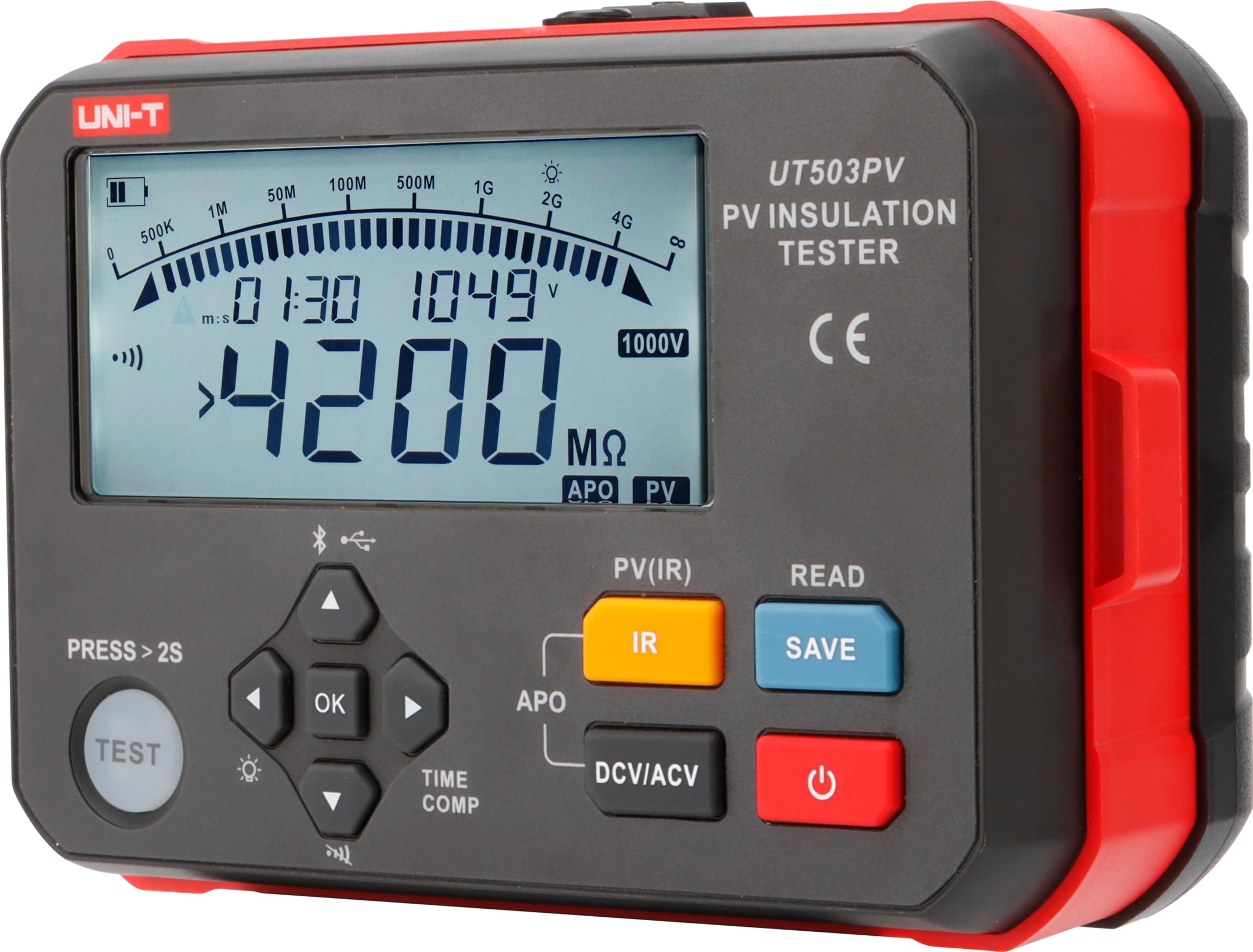 UNI-T Probador de resistencia de aislamiento fotovoltaico UT503PV