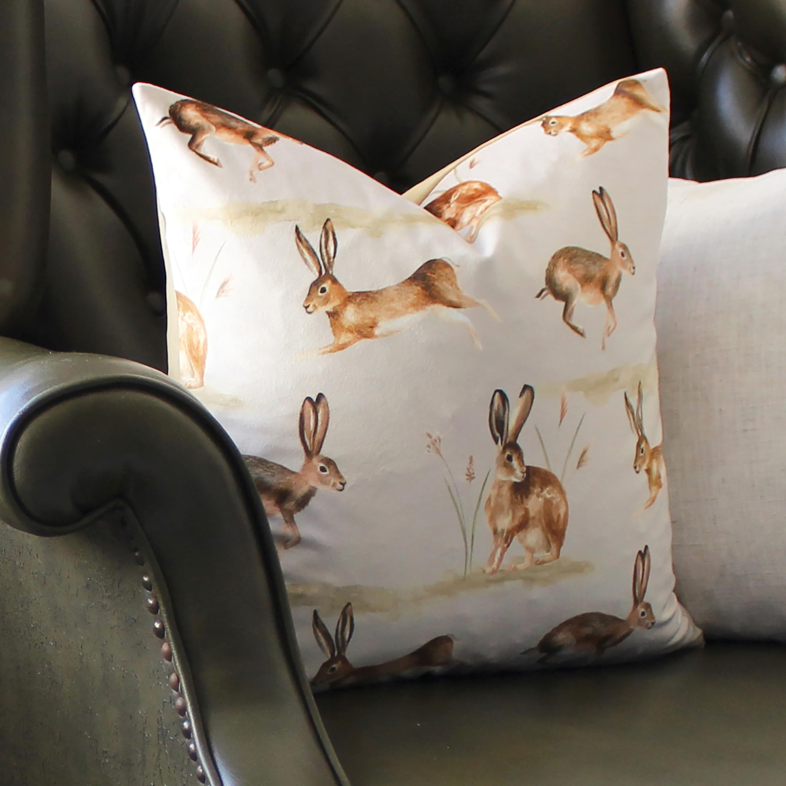 Evans Lichfield Country Running Hares Running Hares Feather Rich Cushion from B&Q