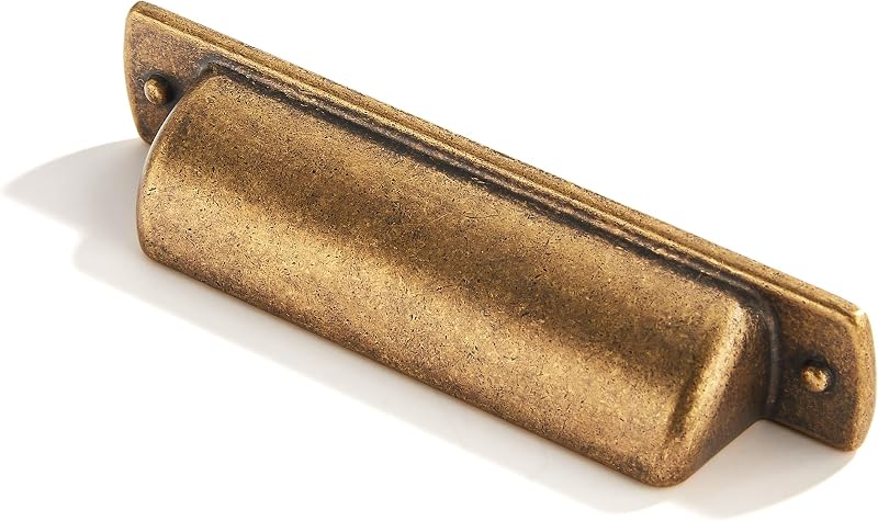 10 Pack 3" Drawer Pulls Antique Brass Cabinet Cup Pulls Kitchen Hardware Cabinet Handles Drawer Handles Knobs 3 inch Hole Center