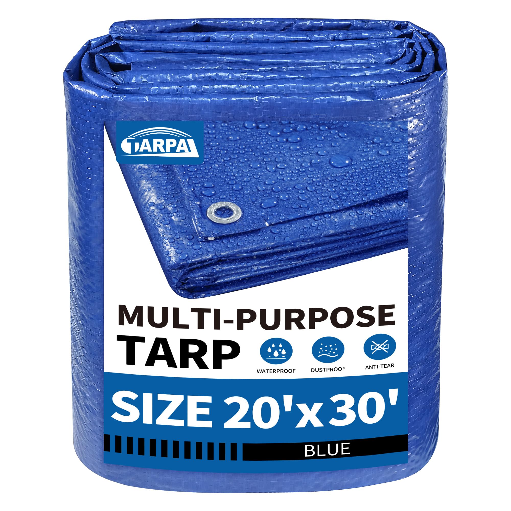TARPAL 20x30 Feet Blue Tarp Waterproof 5mil Large tarps Multipurpose Tarp