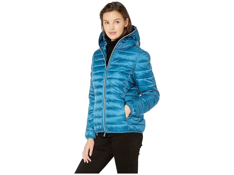 

Save the Duck Iridescent Basic Nylon Jacket (Atlantic) Women's Coat, Blue
