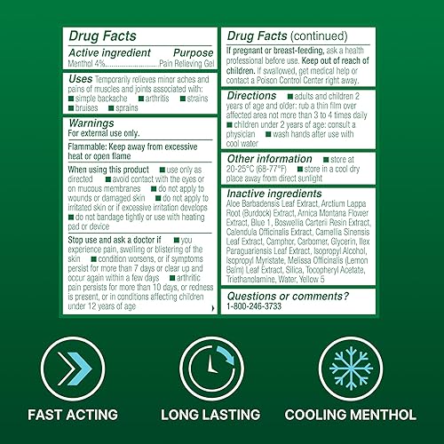 Miniatura 5 de Gel Biofreeze para aliviar el dolor de artritis, 3 onzas, analgésico tópico frío, de acción rápida y alivio prolongado del dolor de los músculos,