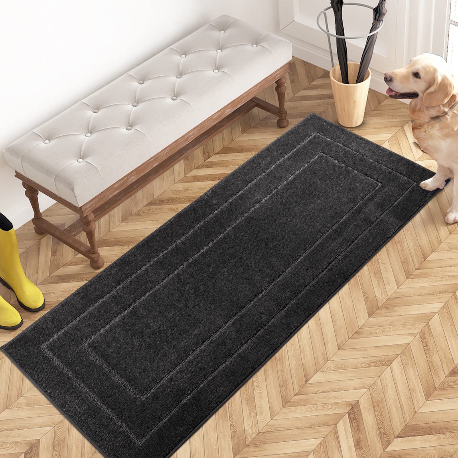 Paillasson anti-saleté super absorbant et lavable en machine PURRUGS