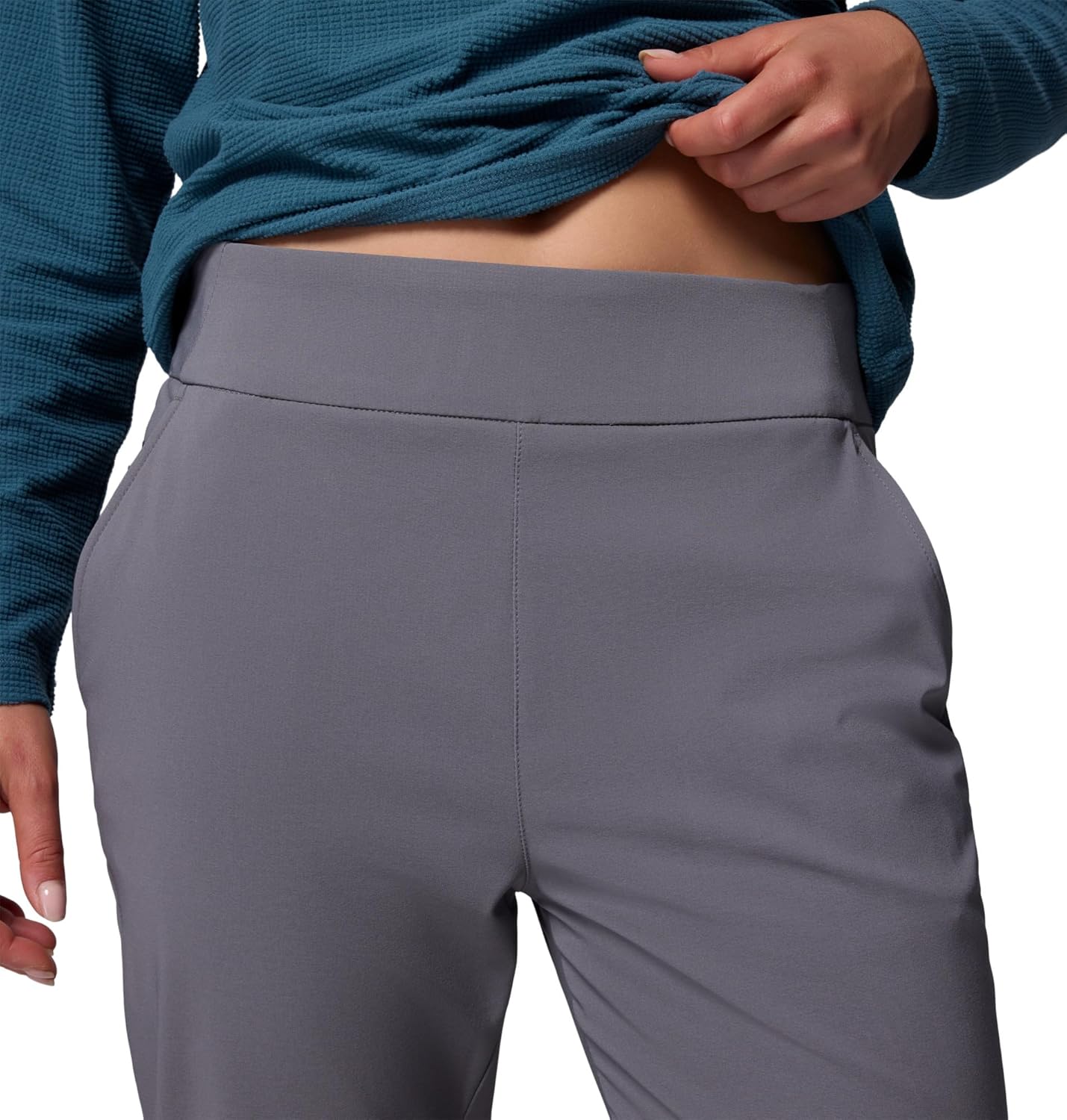 Columbia Womens All Seasons Slim Pull-On Pant, City Grey, Small x L - Image 4