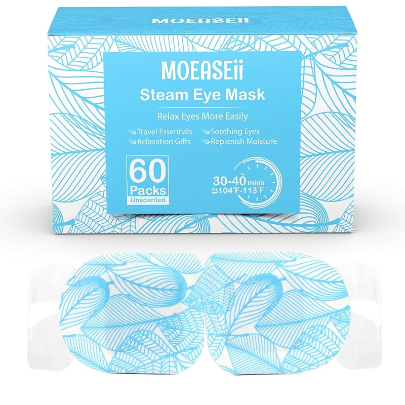 Máscara térmica descartável para os olhos MOEASEii, sem fragrância, pacote com 60 unidades