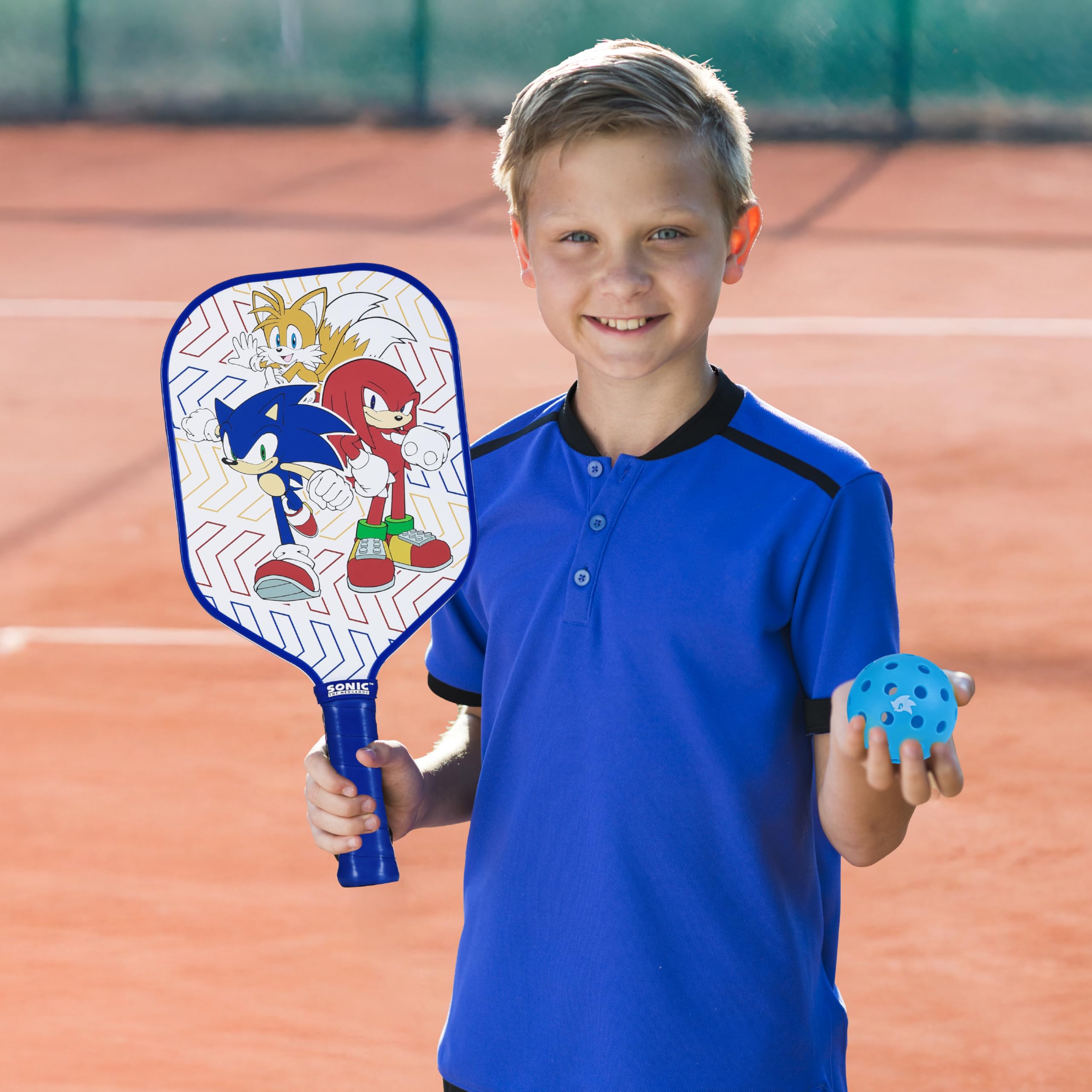 Sonic – Set di 3 pezzi in fibra di vetro con pagaia in fibra di vetro resistente e pickleballs, pagaia leggera ad alte prestazioni per giochi interni ed esterni