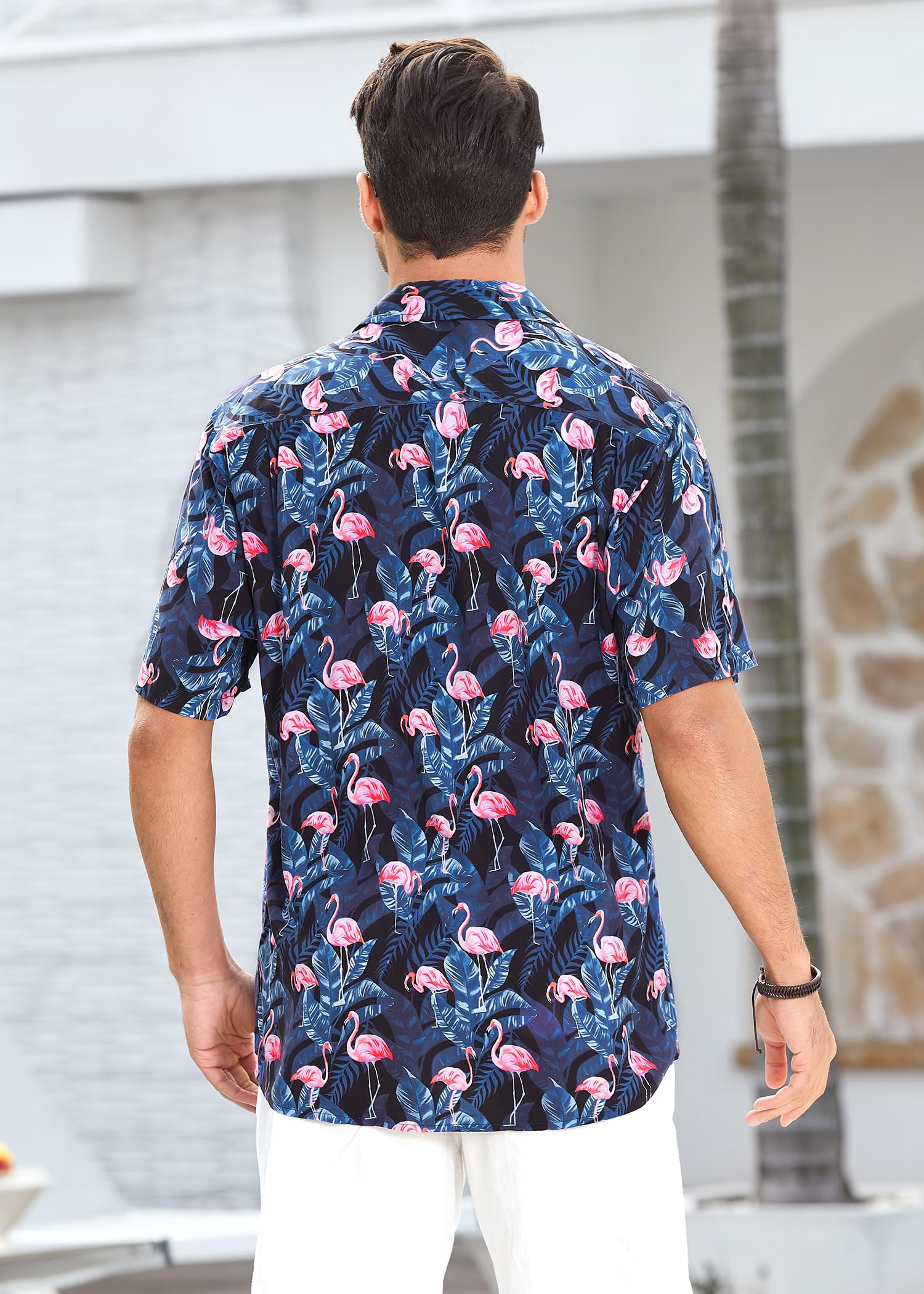 Enlision Camisa Hawaiana Hombre Manga Corta Camisas Flores Funky Estampadas Verano Casual Playa con Bolsillo S-4XL