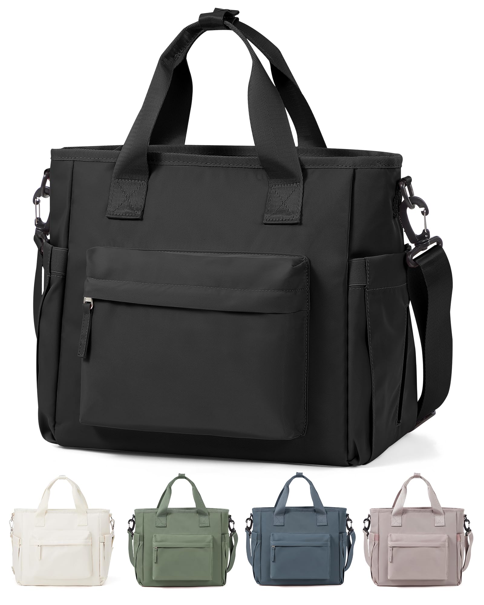 Black Lunch Box Bag for Women Men loncheras para mujer Lunch Tote Bag with Water Bottle Holder Shoulder Strap Adult Insulated Lunch Bags Boxes for Work