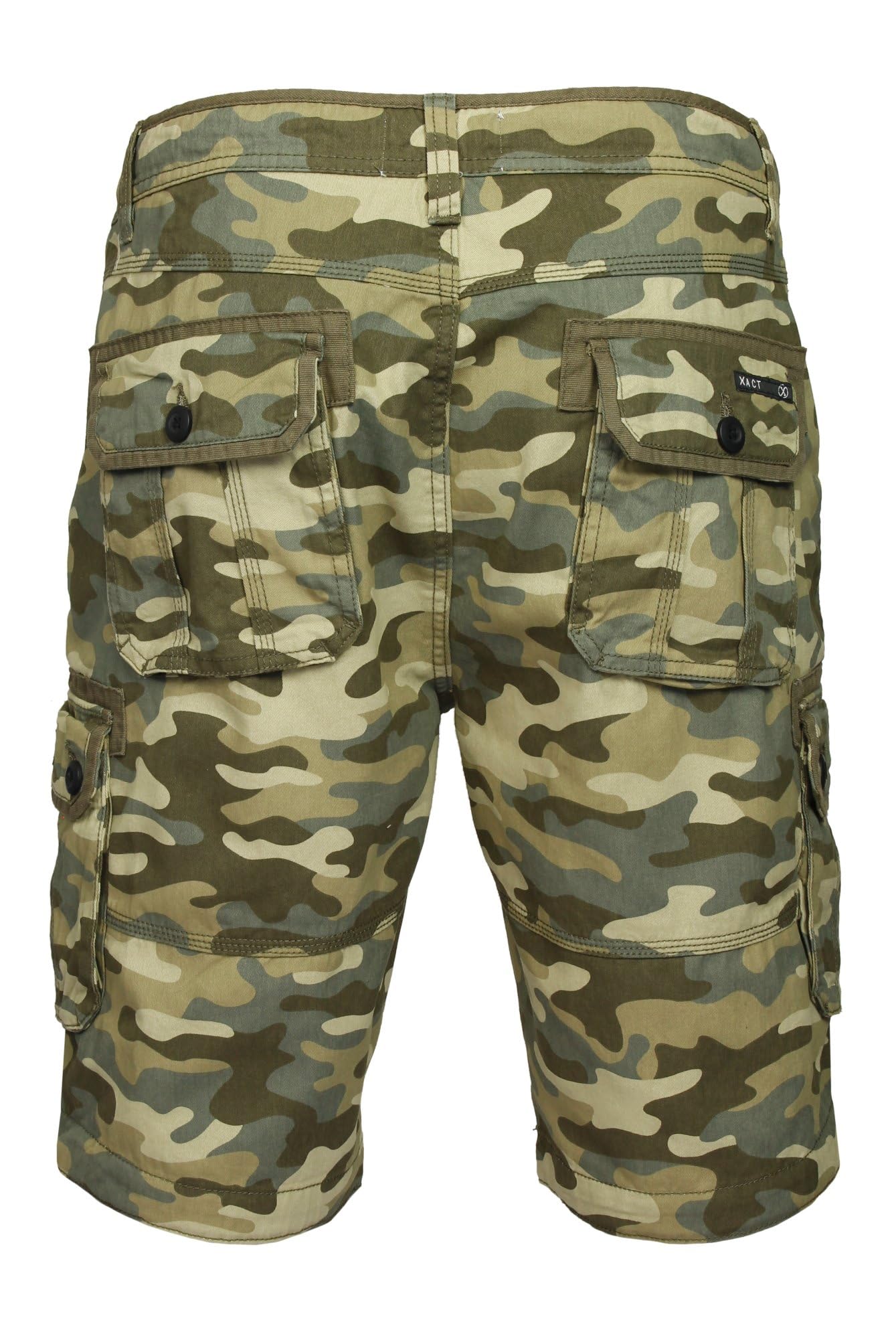 Xact Bermuda Cargo Homme Coton Twill, Short Multipoches Coupe Régulière, Entrejambe 28 cm, Décontracté Été Loisirs Voyage Quotidien