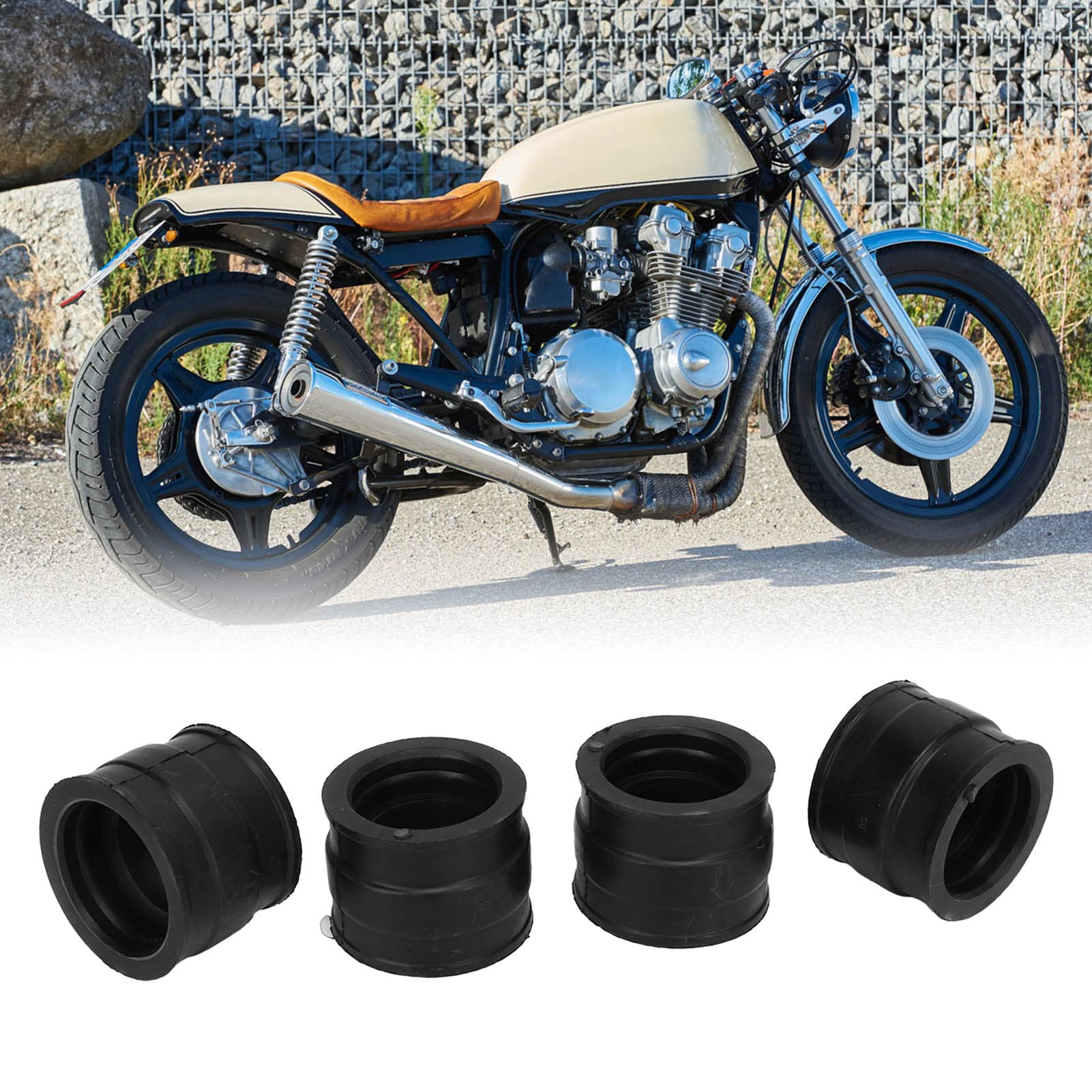 4 Pezzi Cuffia Collettore Aspirazione Carburatore, Adattatore Collettore Aspirazione Carb Gomma Da 35mm A 37mm Sostituzione Per CB650 RC03 1979-1982