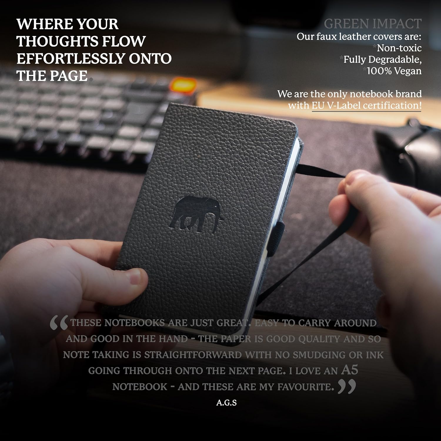 Dingbats* Wildlife A6 Lined Pocket Notebook - PU Leather Hardcover - Small Writing Journal for Work, Travel - Pocket, Elastic Closure, Bookmark - Image 4