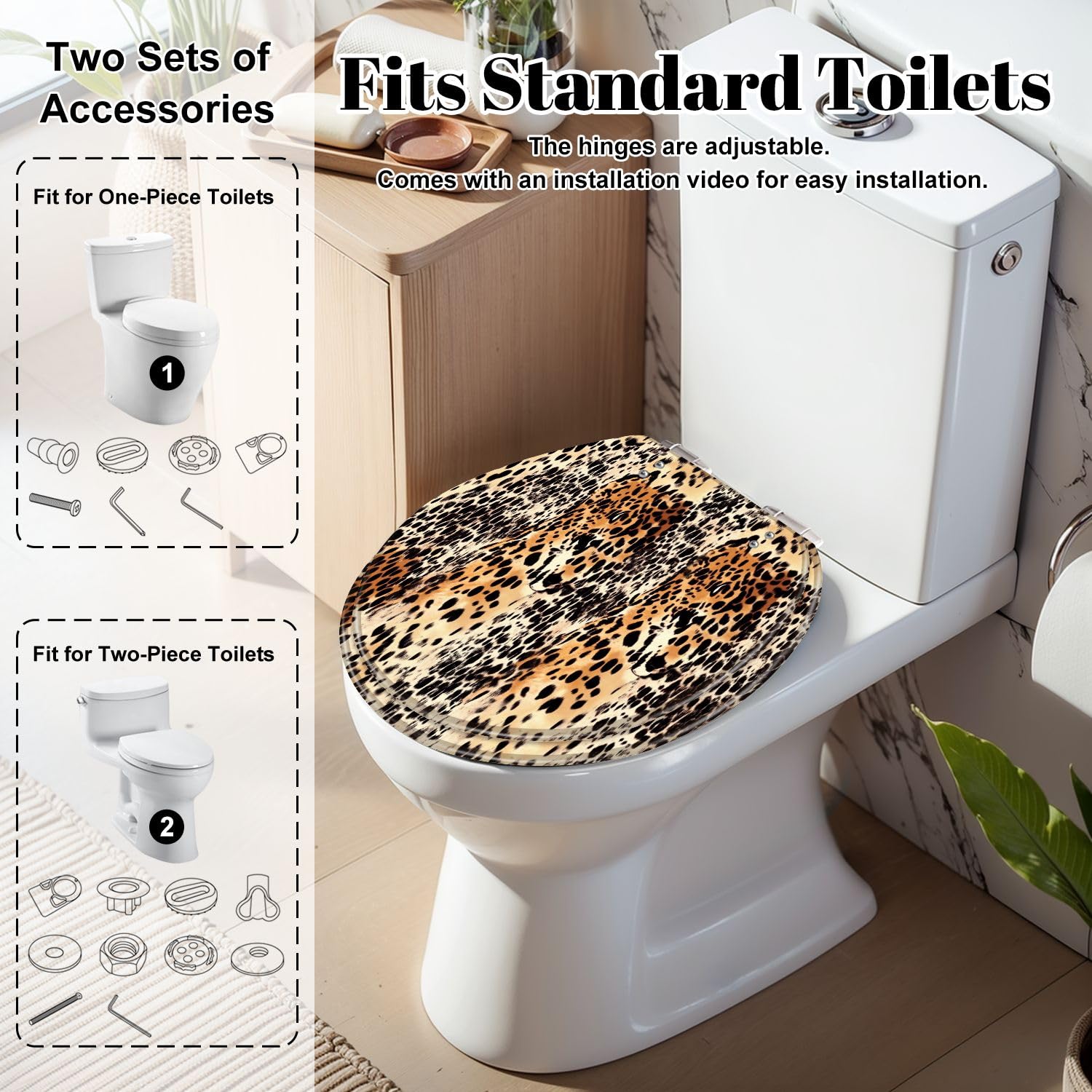 Universeller runder Toilettensitz mit Absenkautomatik für Standardtoiletten