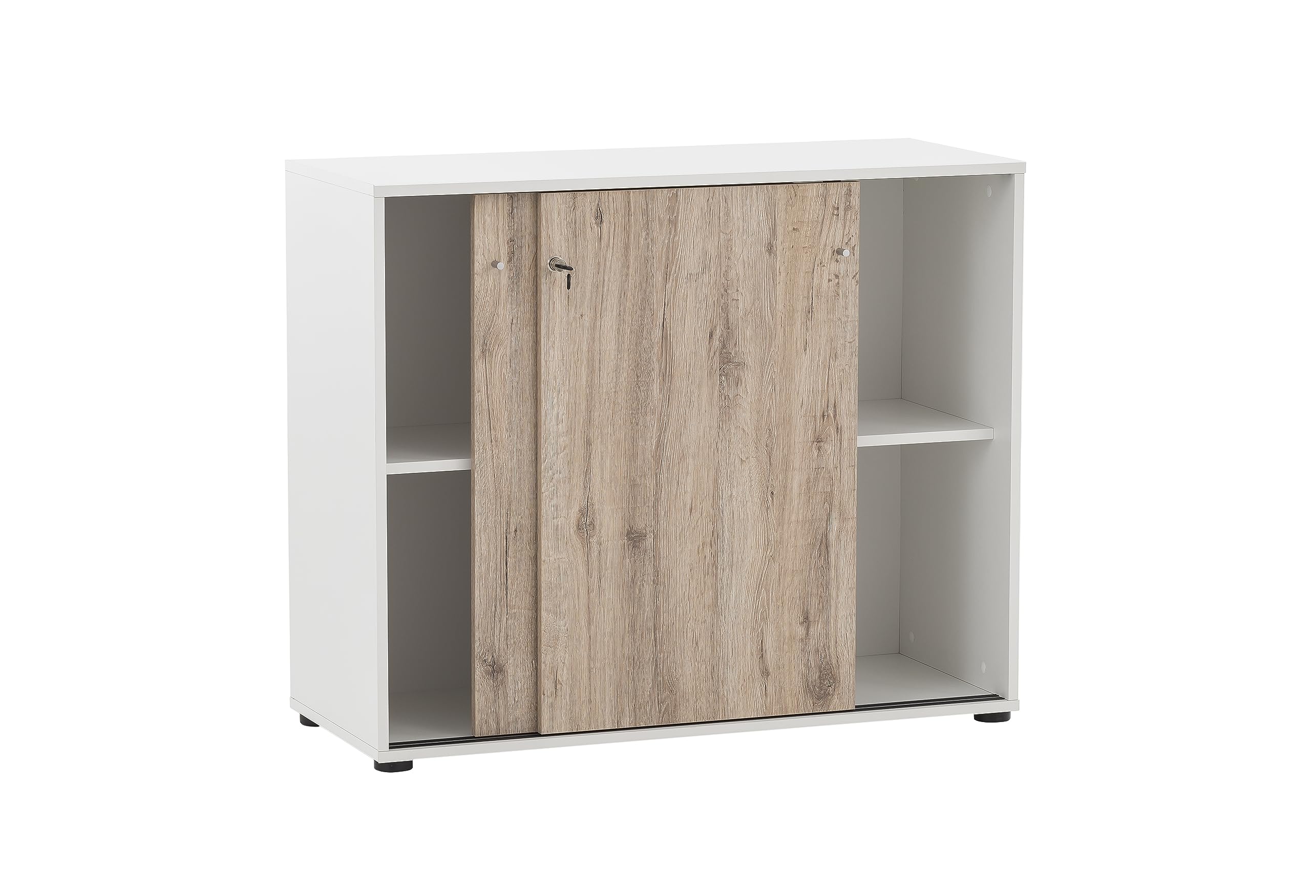 Schildmeyer Reno 400 701764 Armoire De Classement, Blanche/Décor Chêne Sauvage, 100 x 41 x 83,6 cm
