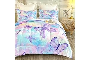 Butterfly Comforter Set Twin, CVHOUSE Butterfly Twin Bedding Set, Butterflies Bedspread, Butterfly...