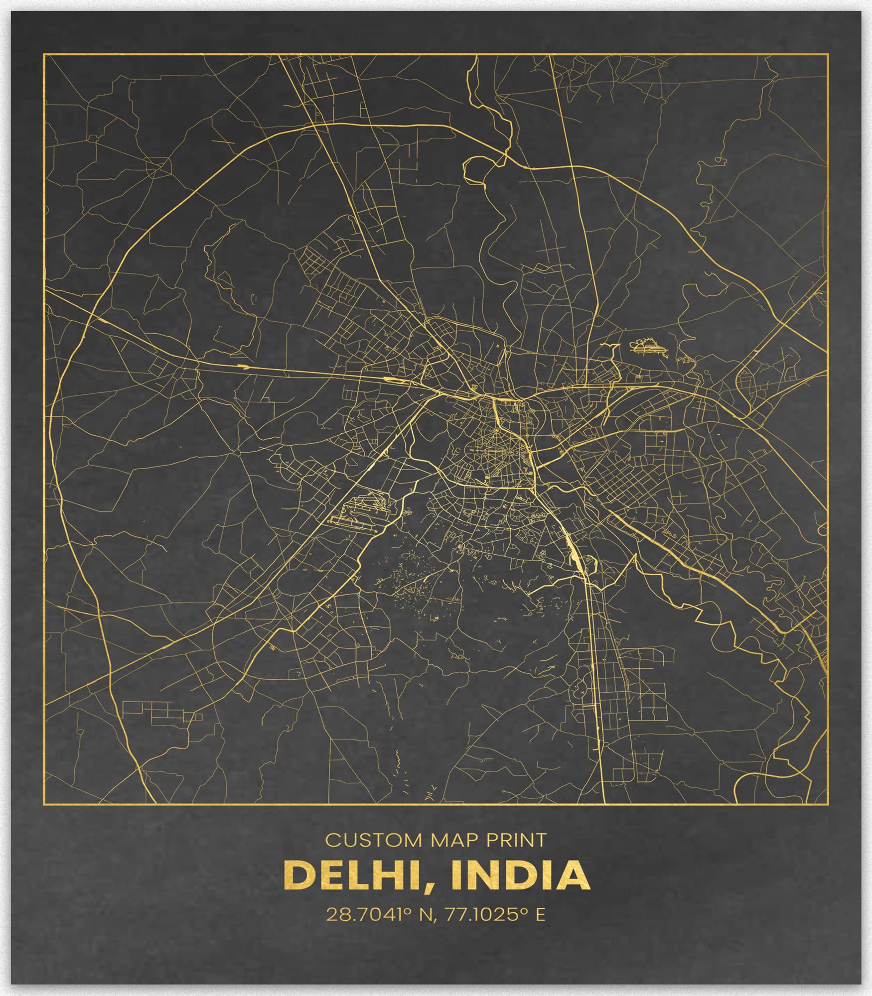Mumbai India Wall Map Poster | Modern Wall Map Of India Art Souvenirs | Indian Country City Map Home Interior Decoration And Office Decor | Indian State Of Maharashtra Map Posters (24 x 36,Gold Foil)