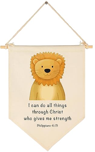 Decoración de animales cristianos para guardería, versículo bíblico, selva, safari, bandera de escritura, regalo para bebés, niños y niñas, recién